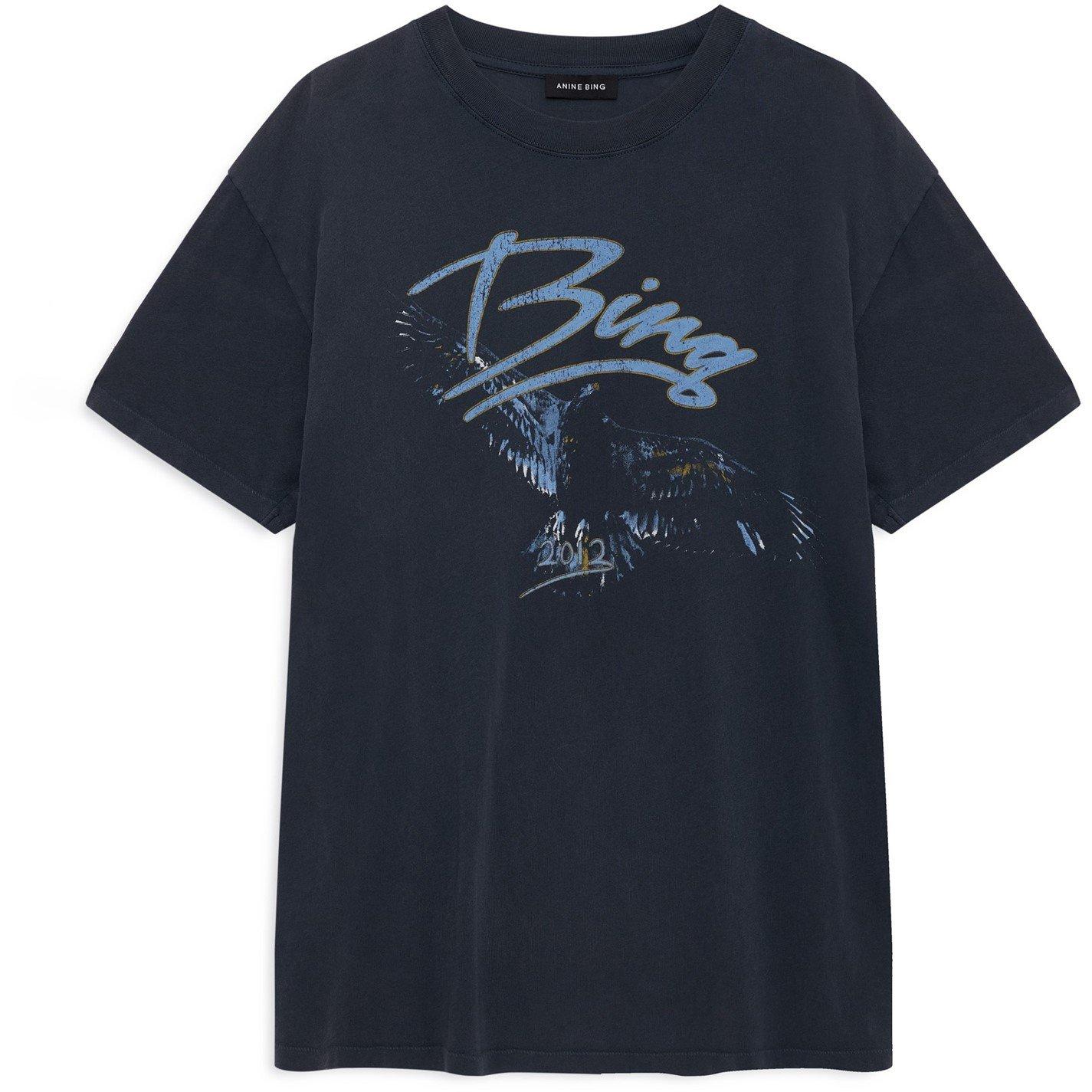 Anine Bing Womens T-Shirt - WASHED BLACK - Size 12 (M)