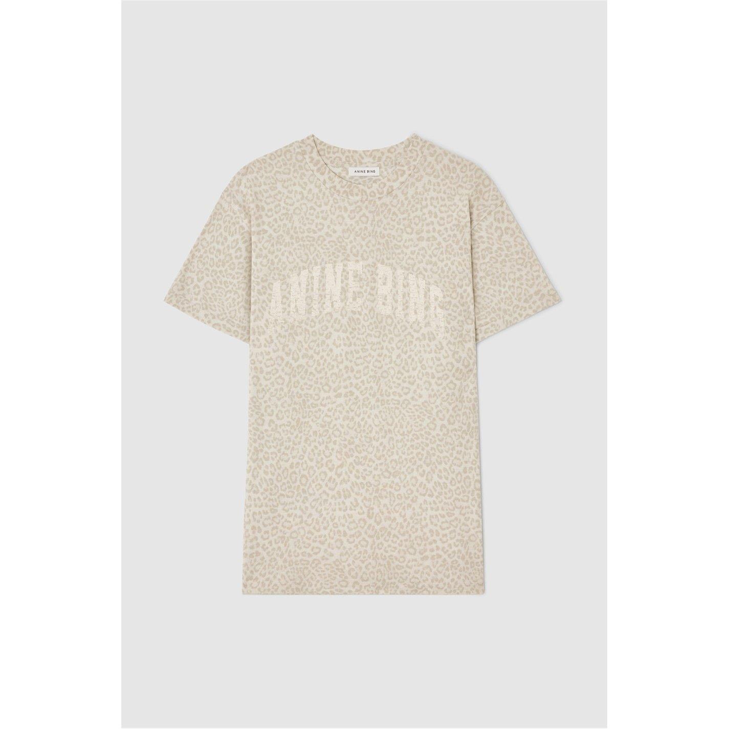 Anine Bing Womens T-Shirt - WASHED LEO - Size 8 (XS)