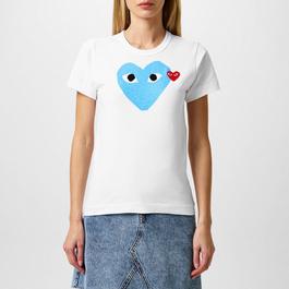 Comme des Garcons PLAY Printed Peeping Hearts T Shirt