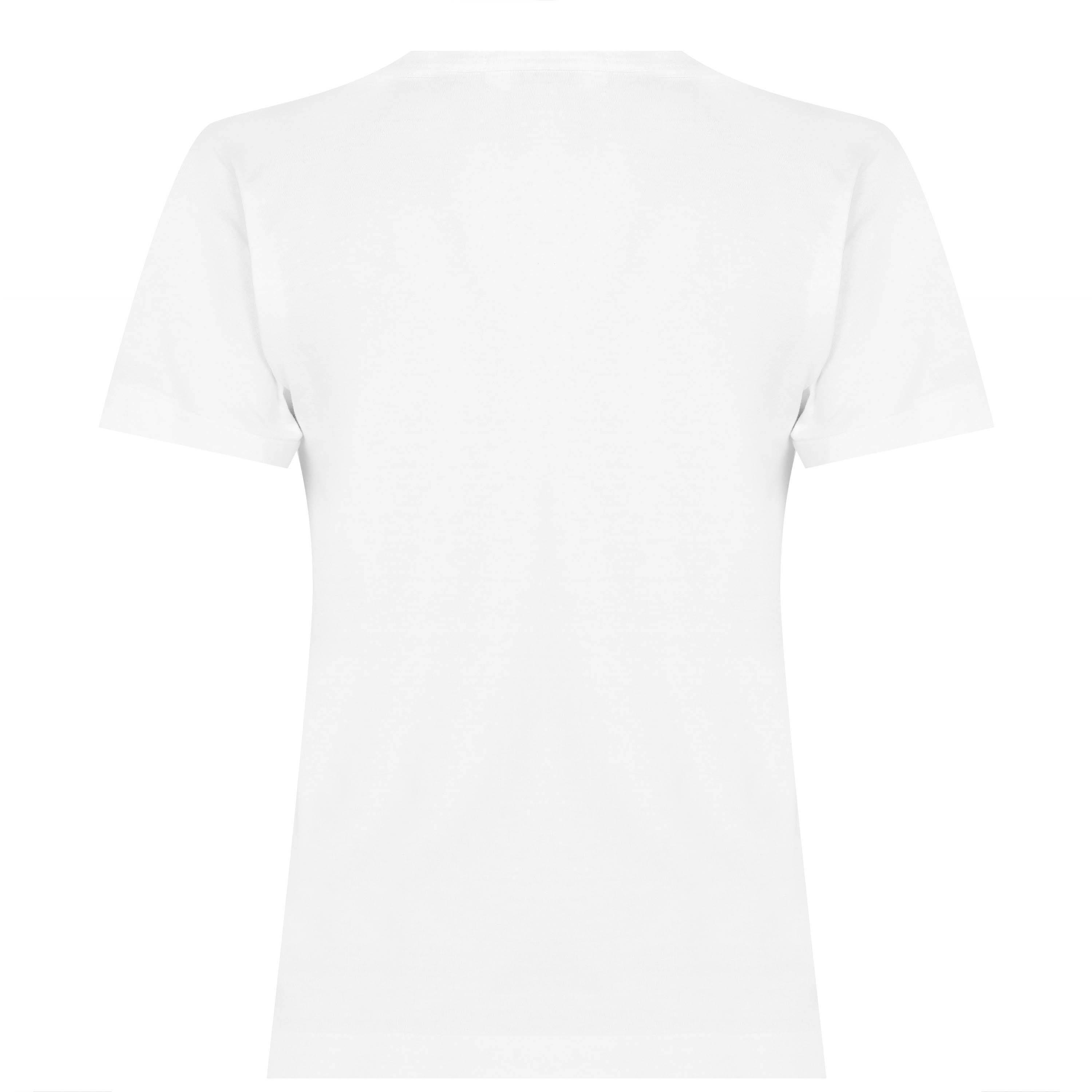 White/Blue 2 - Comme des Garcons PLAY - Printed Peeping Hearts T Shirt - 6