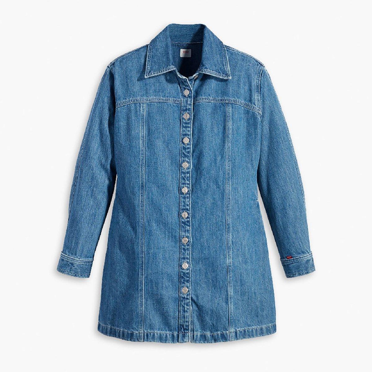Old 517 Blue - Levis - Women's Shay Denim Old Blue Shirt Dress - 1