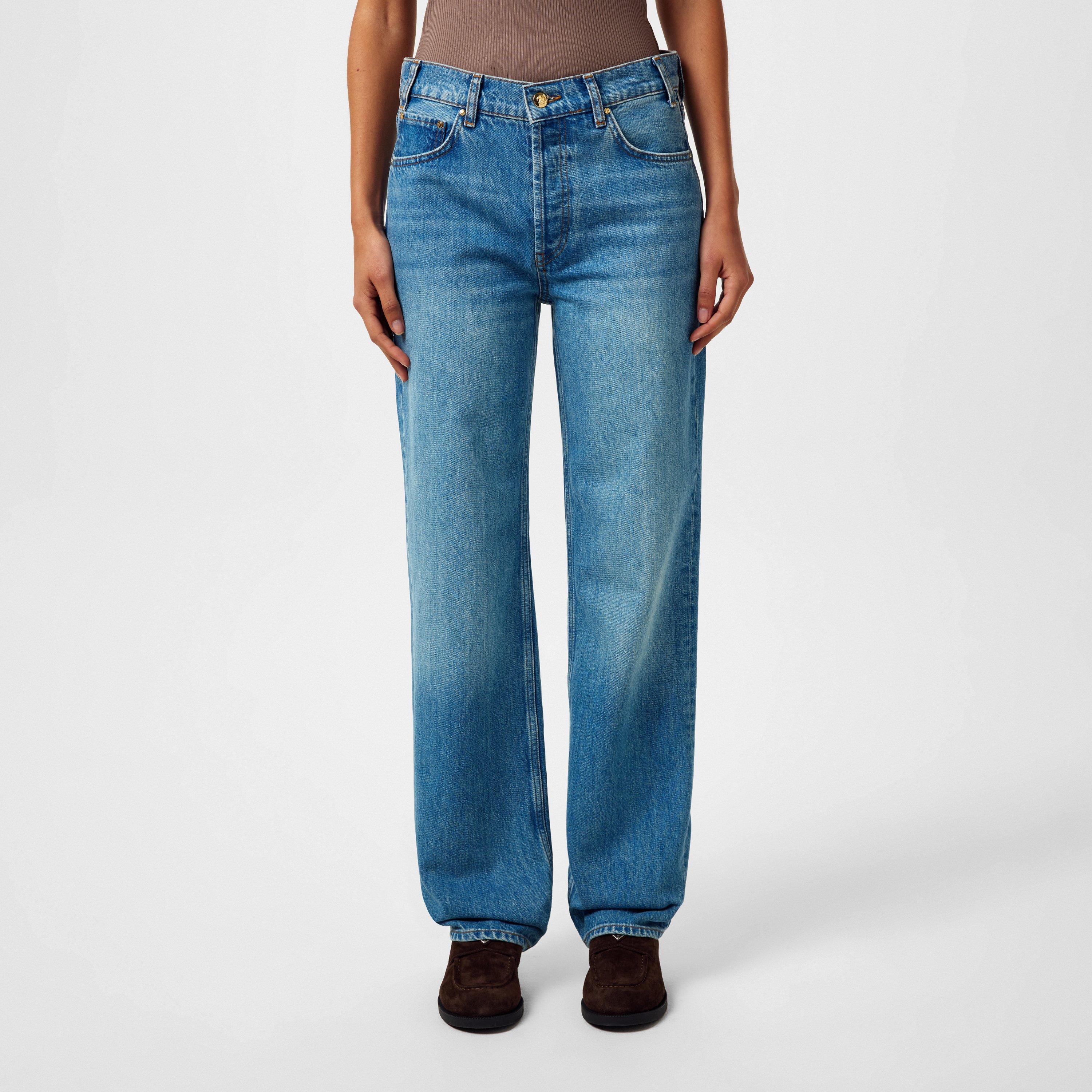 Atlantic Blue - Anine Bing - Women's Gavin Long Straight Leg Jeans - 1