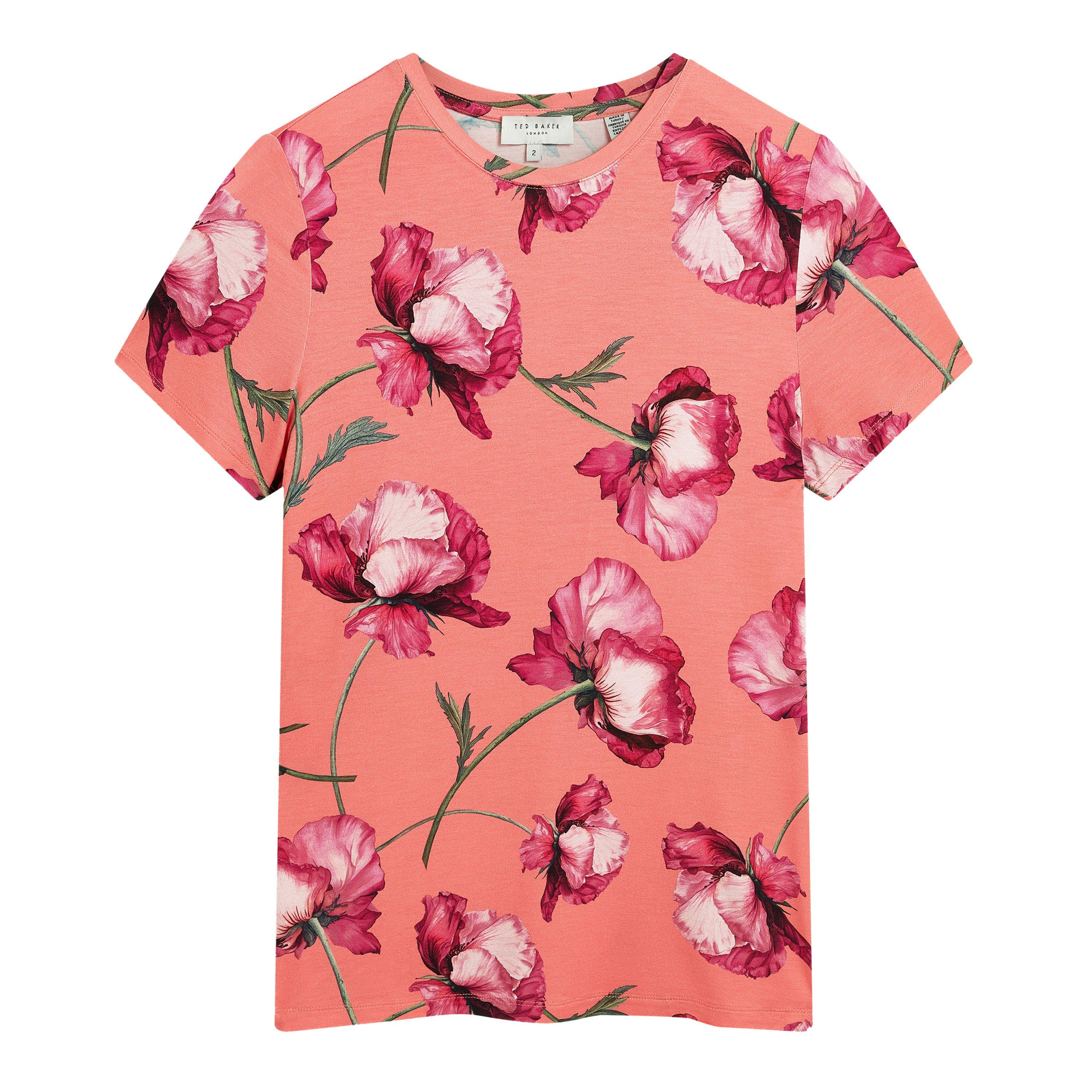 Ted Baker Women's Orange All Over Print Tee in Size 10, Sports Direct - Image 3