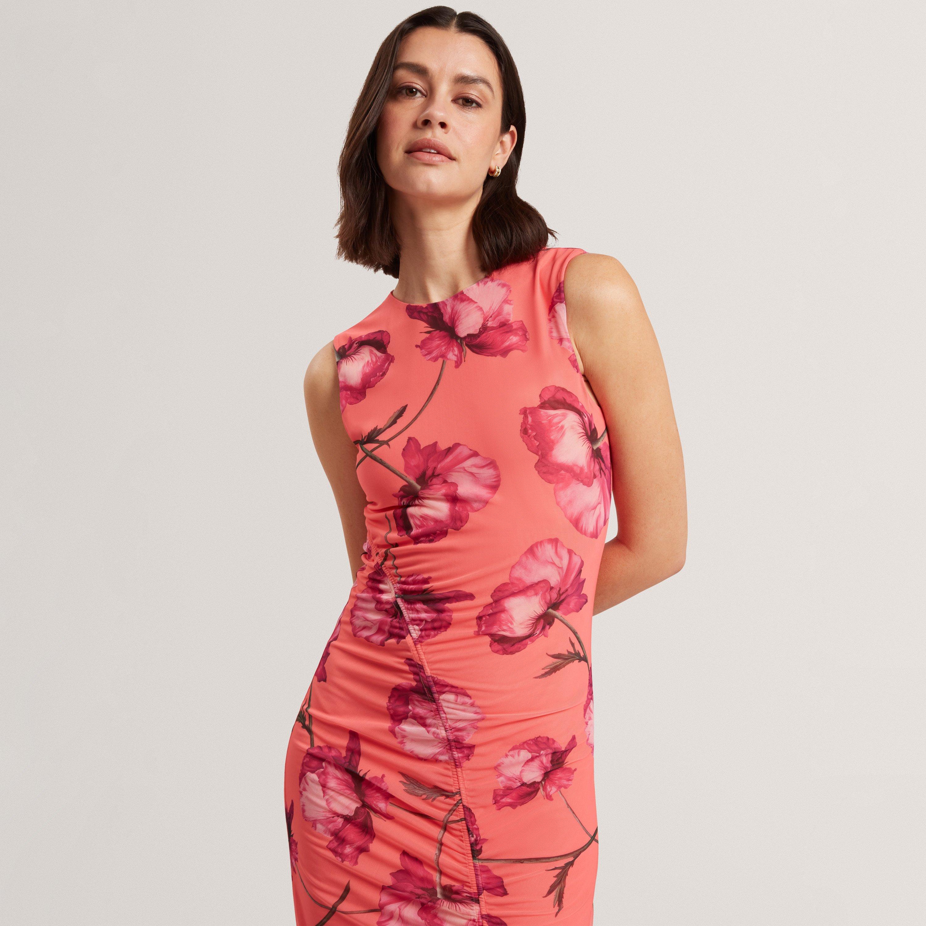 Coral - Ted Baker - Ted Mesh Midi Dress Ld63 - 2