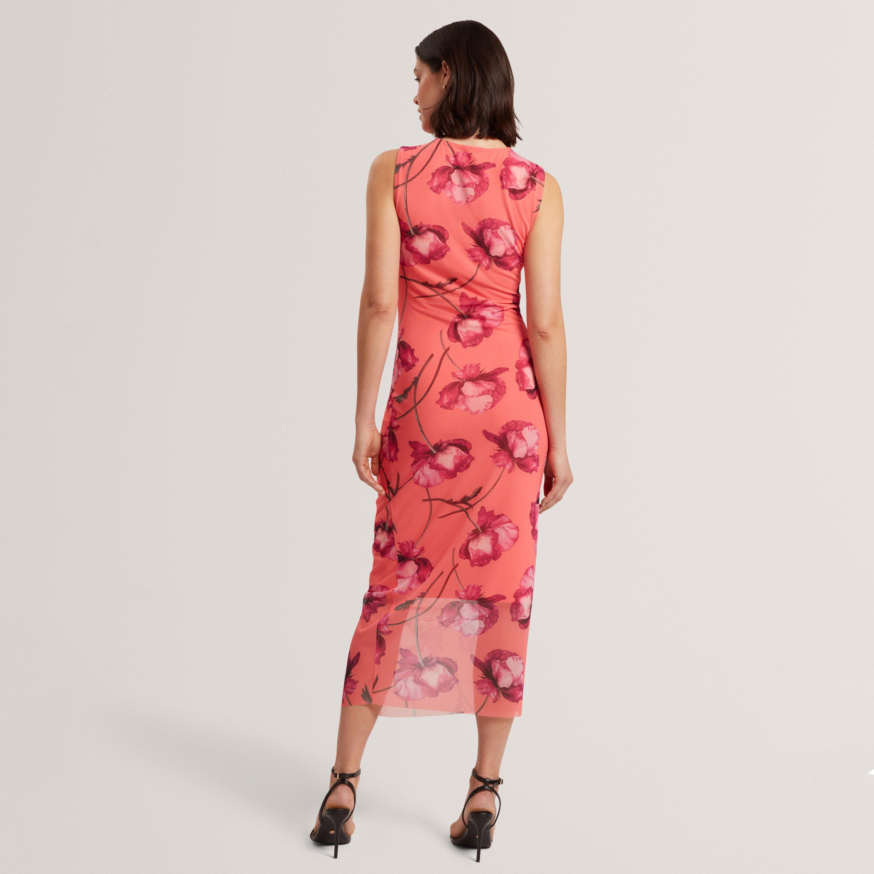 Coral - Ted Baker - Ted Mesh Midi Dress Ld63 - 3