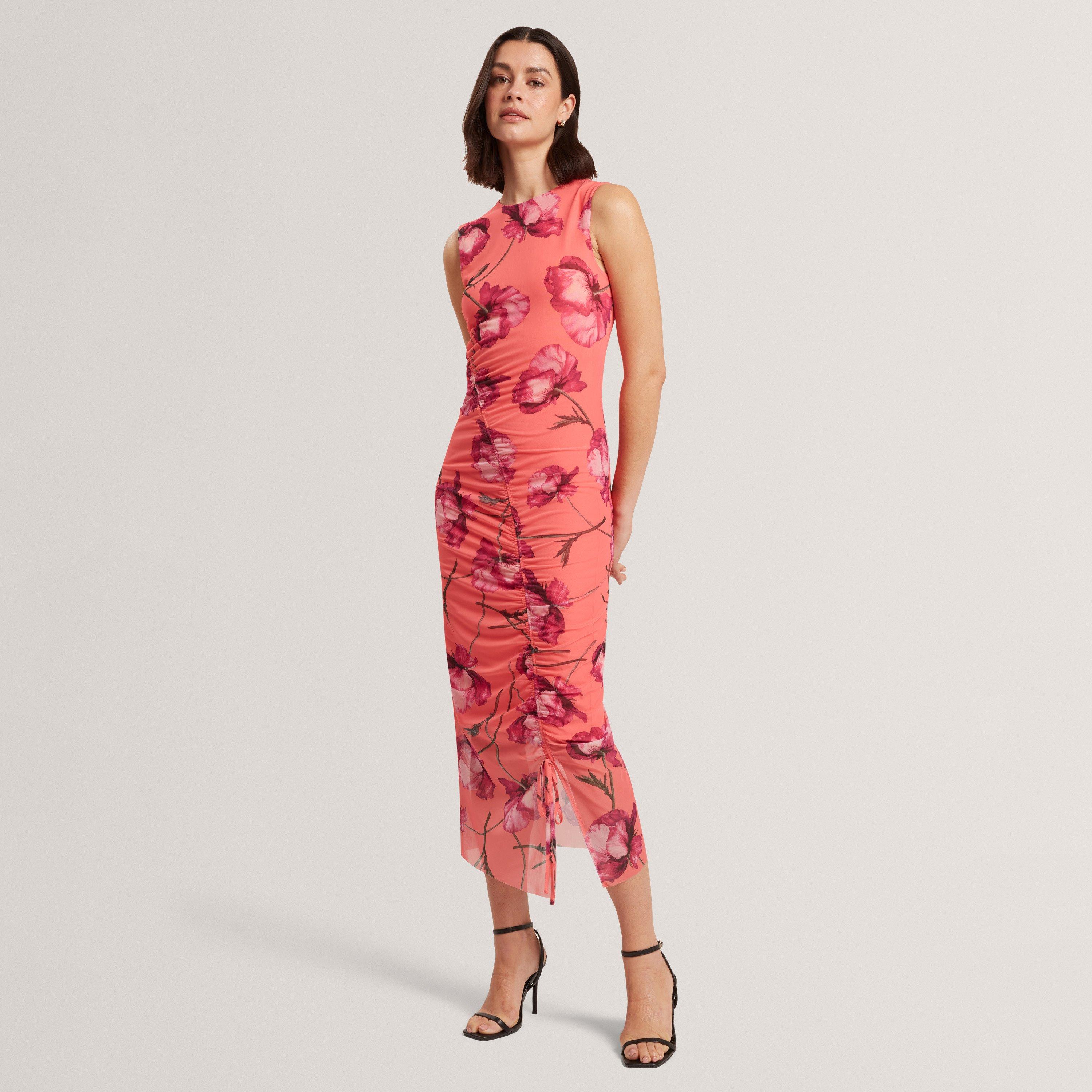 Coral - Ted Baker - Ted Mesh Midi Dress Ld63 - 5