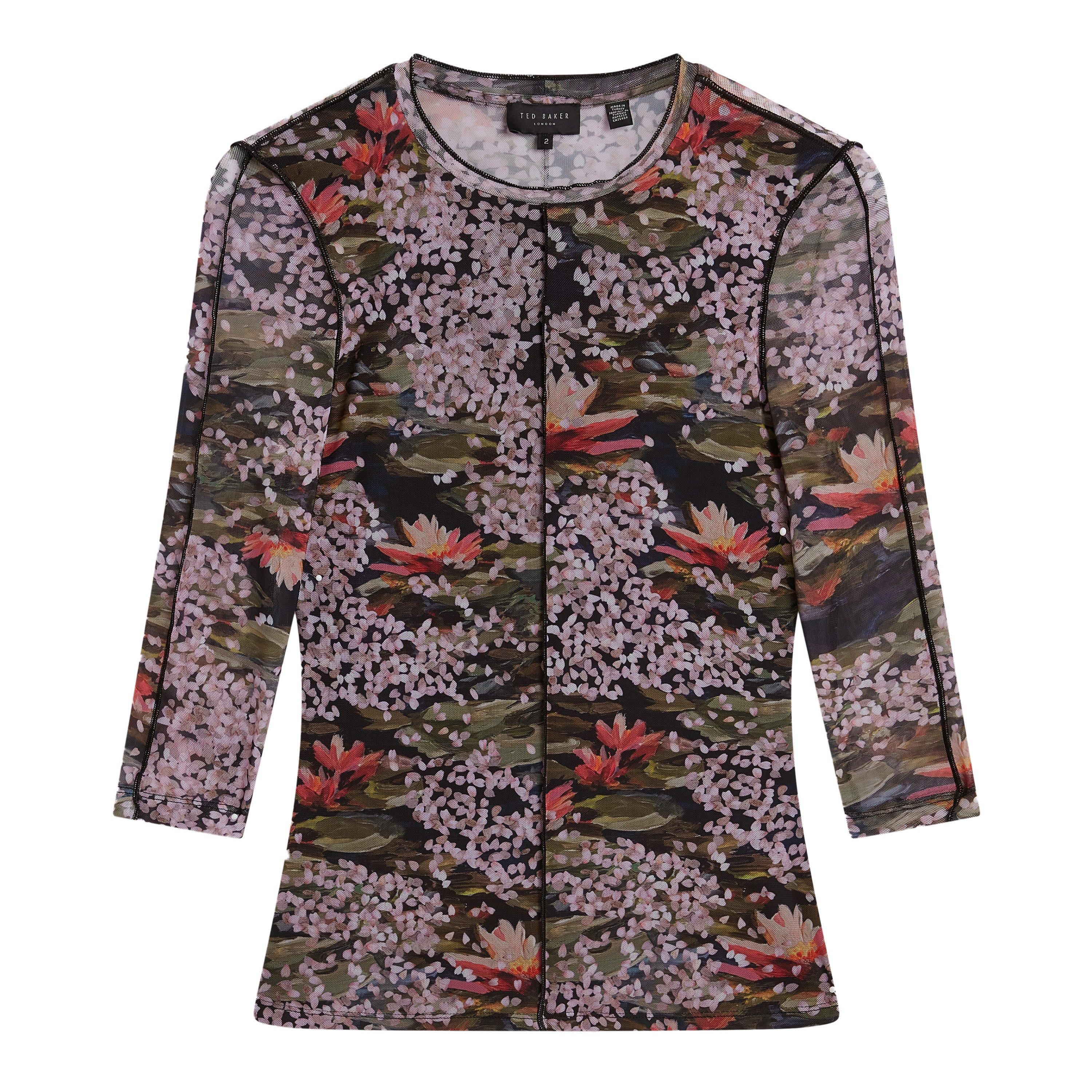 Ted Baker Women's Mesh Print Top - Black - 16 (XL)