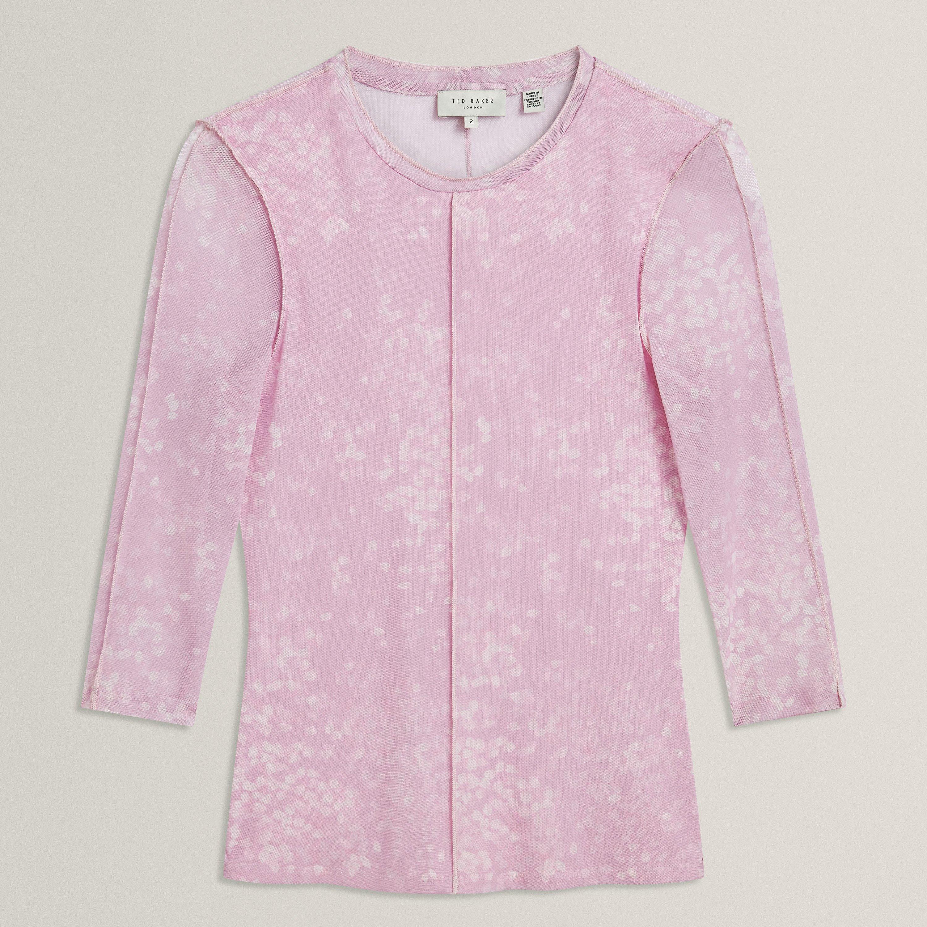 Ted Baker Ted Baker Mesh Print Top - Pl-Pink - Size 16 (XL)