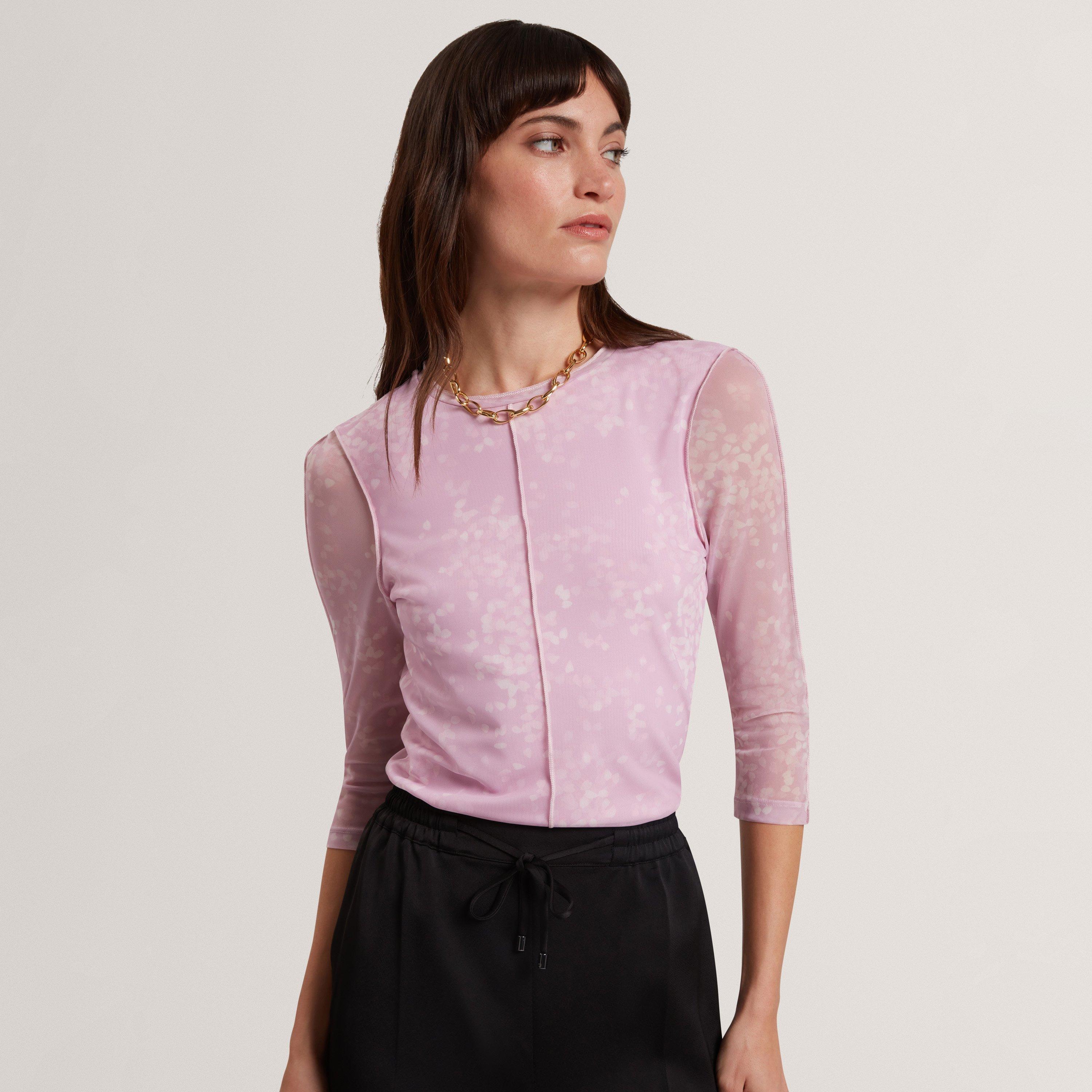 Pl-Pink - Ted Baker - Ted Mesh Print Top Ld63 - 2