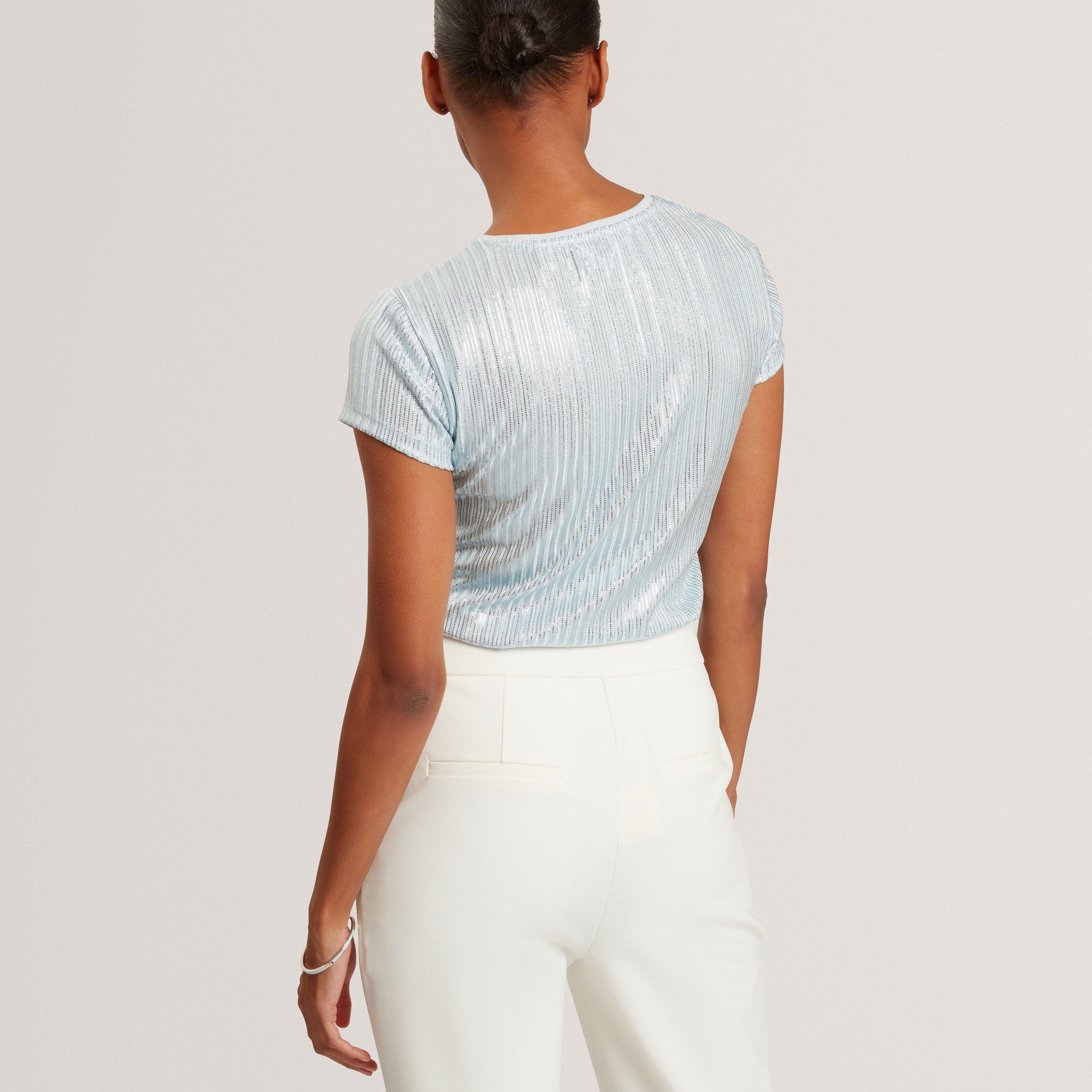 Lt-Blue - Ted Baker - Ted Baker Metallic SS Tee - 3