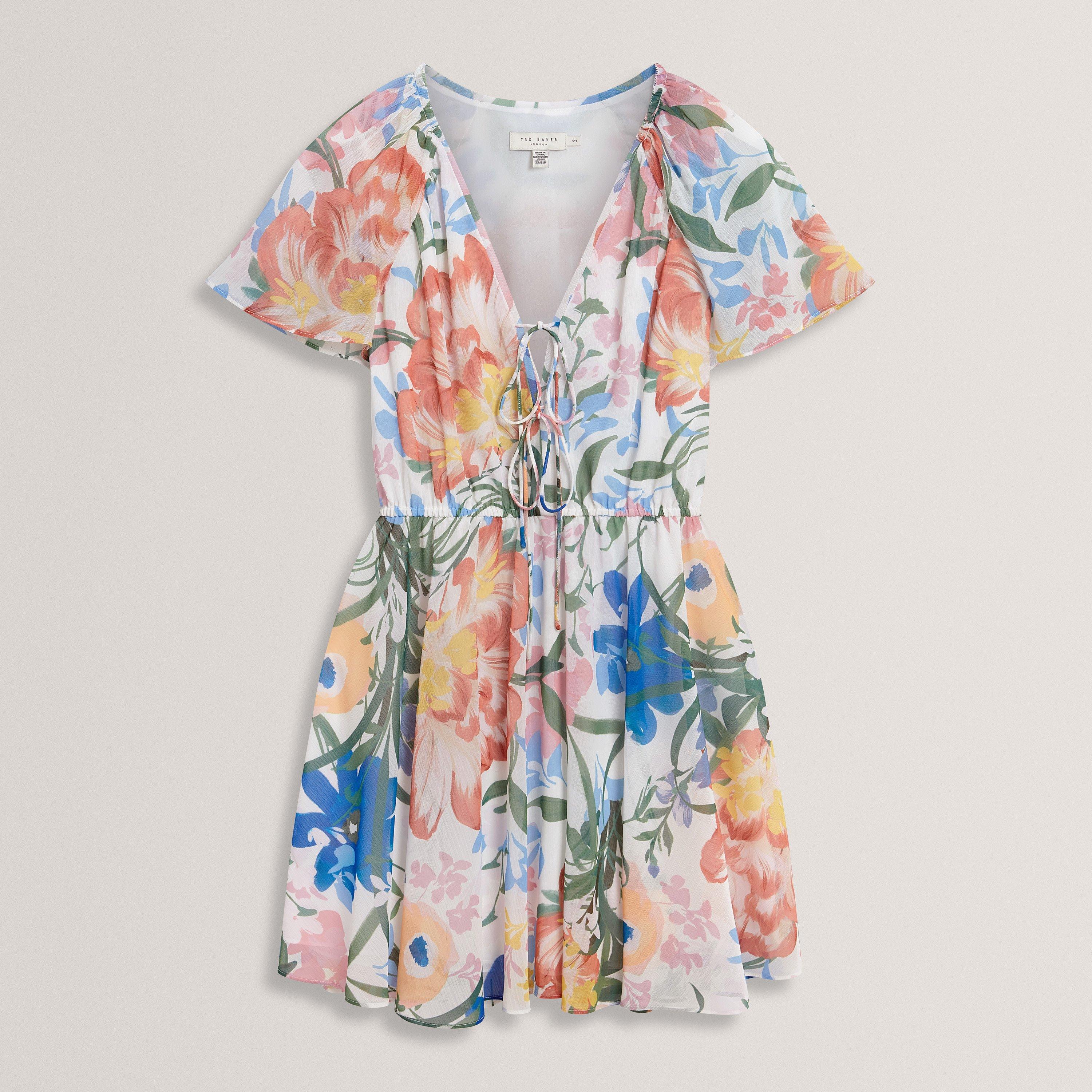Ted Baker Ted Baker Print Midi Dress - Ivory - Size 10 (S)
