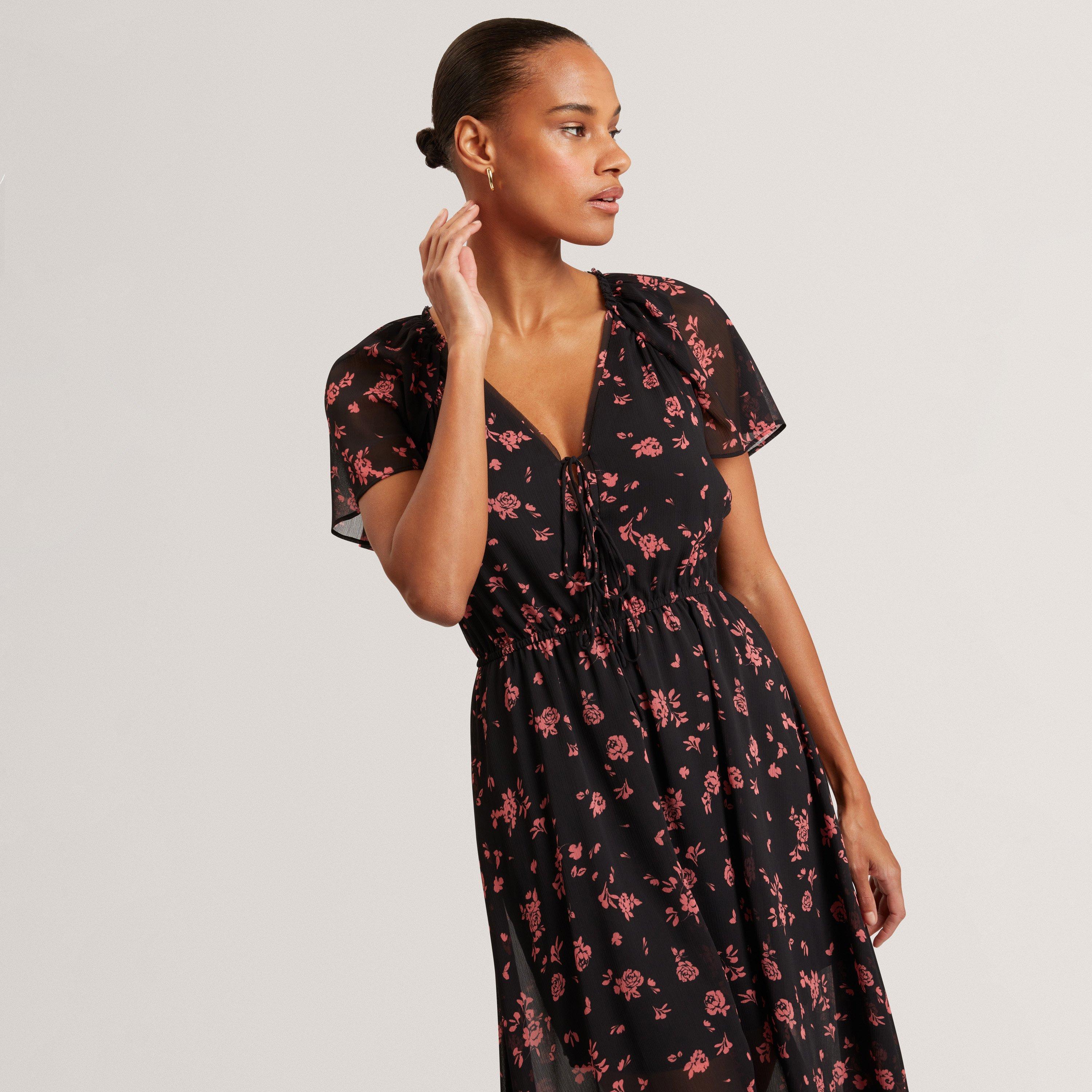 Black - Ted Baker - Ted Baker Print Midi Dress - 2