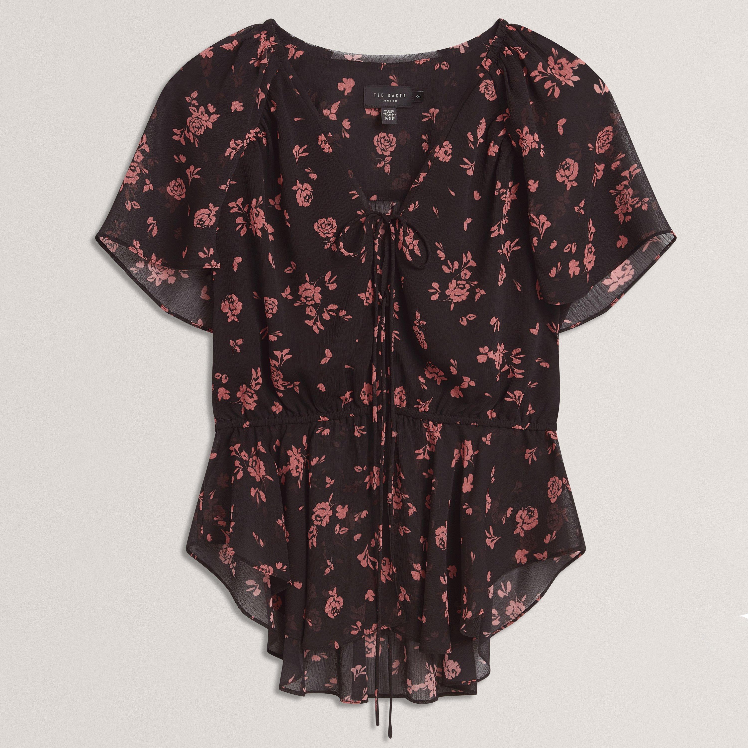 Black - Ted Baker - Ted Baker Soft Woven Peplum Top - 1