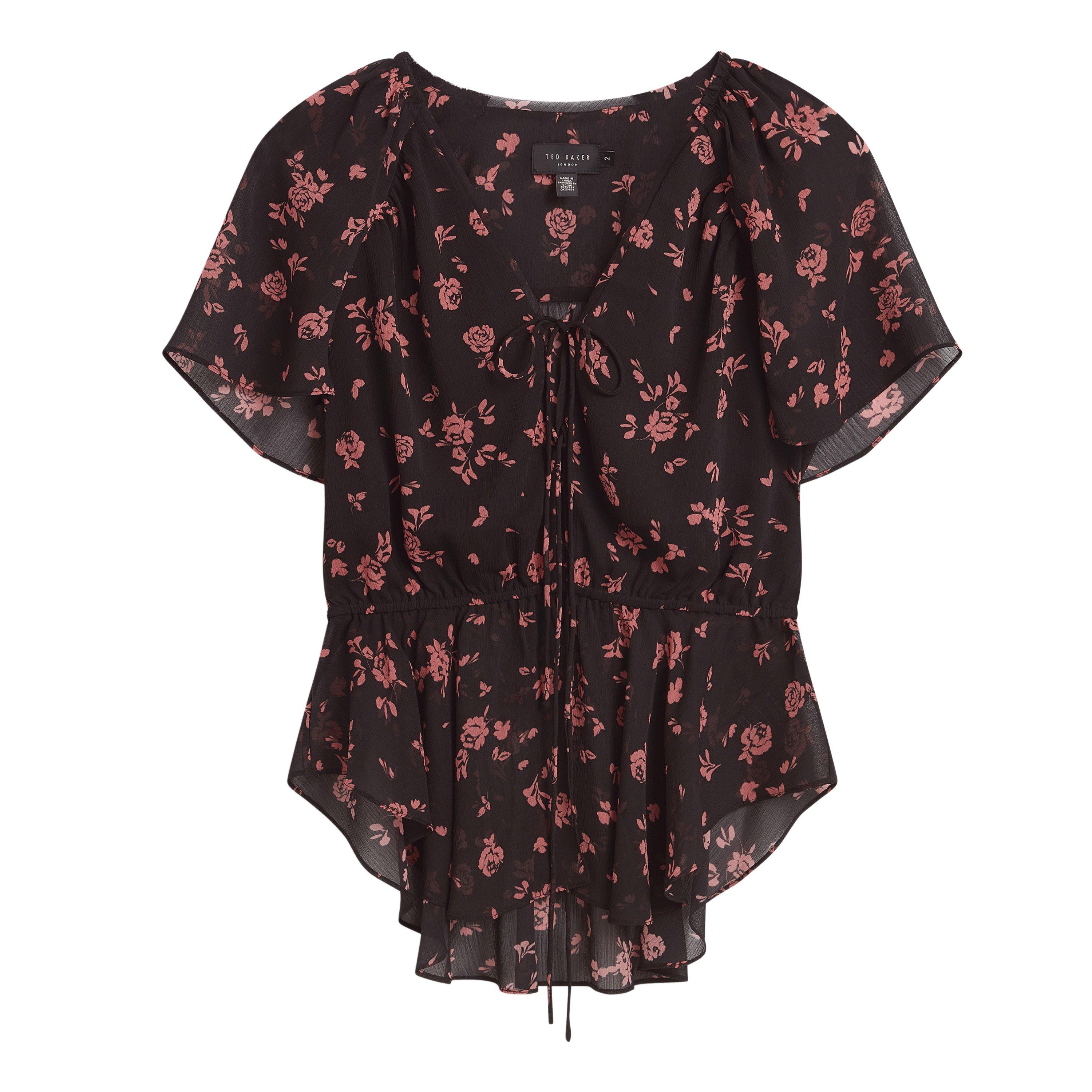 Ted Baker Women's Soft Woven Peplum Top - Black - 8 (XS)