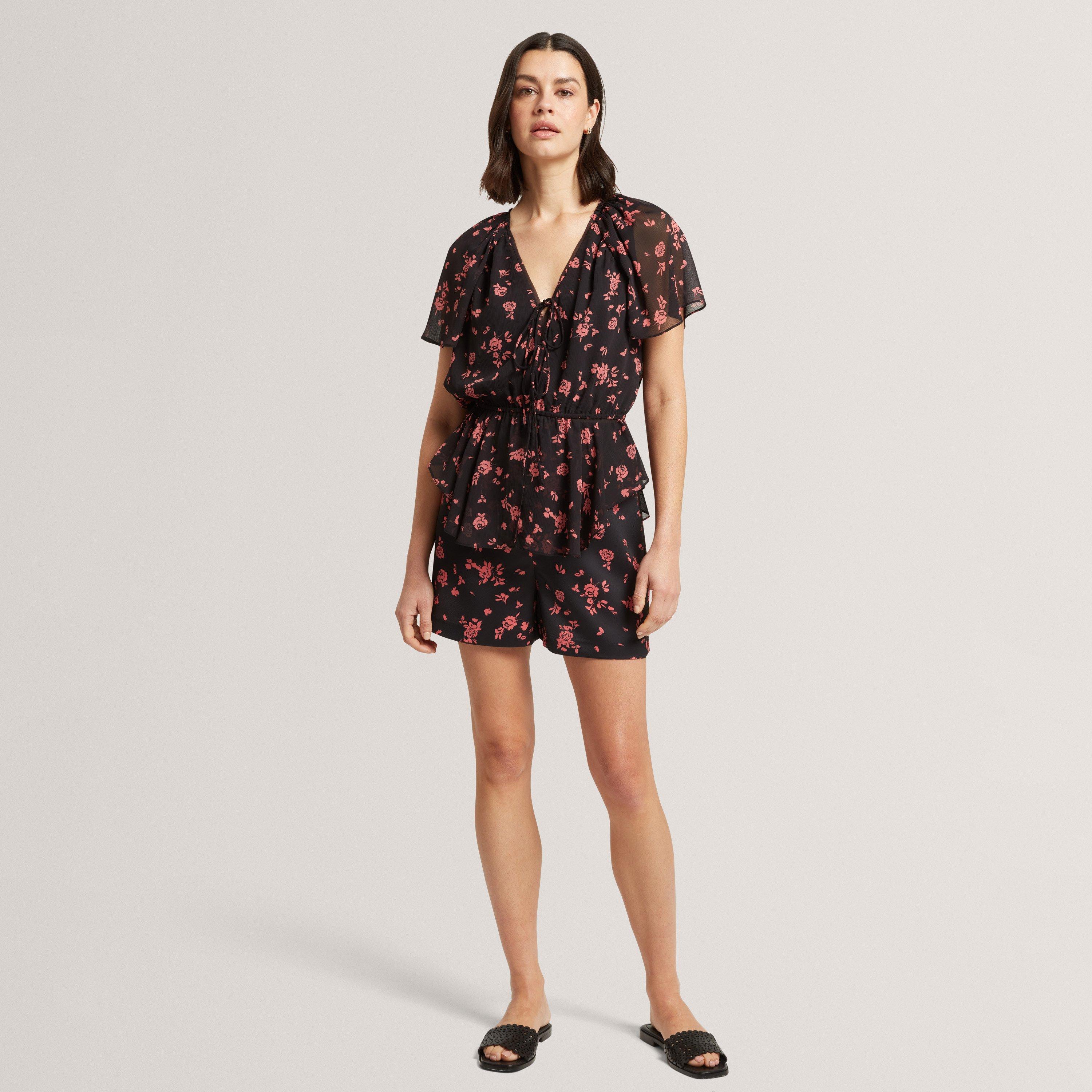 Black - Ted Baker - Ted Baker Soft Woven Peplum Top - 5