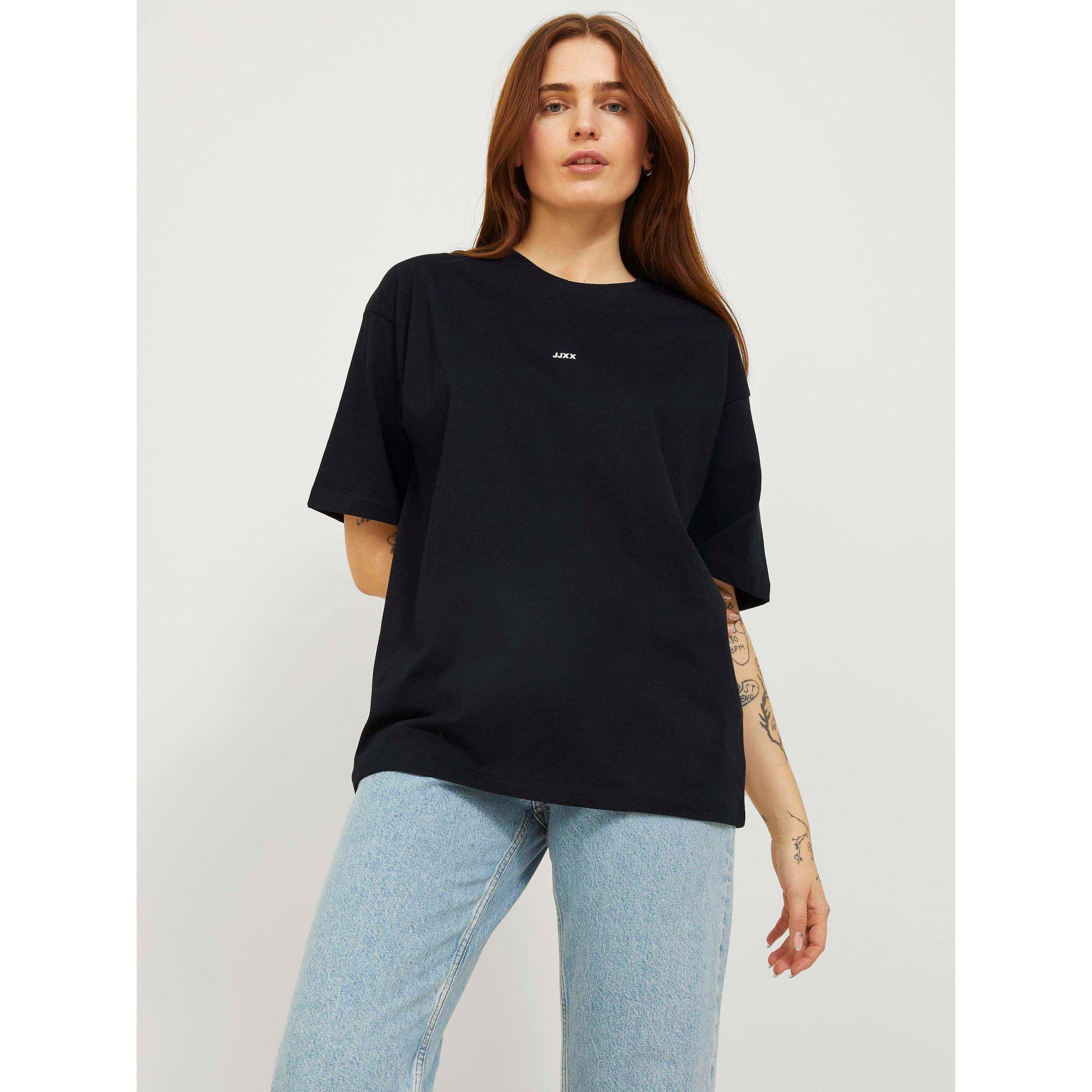 Black - JJXX - Andrea Loose Logo T-Shirt Ladies - 3