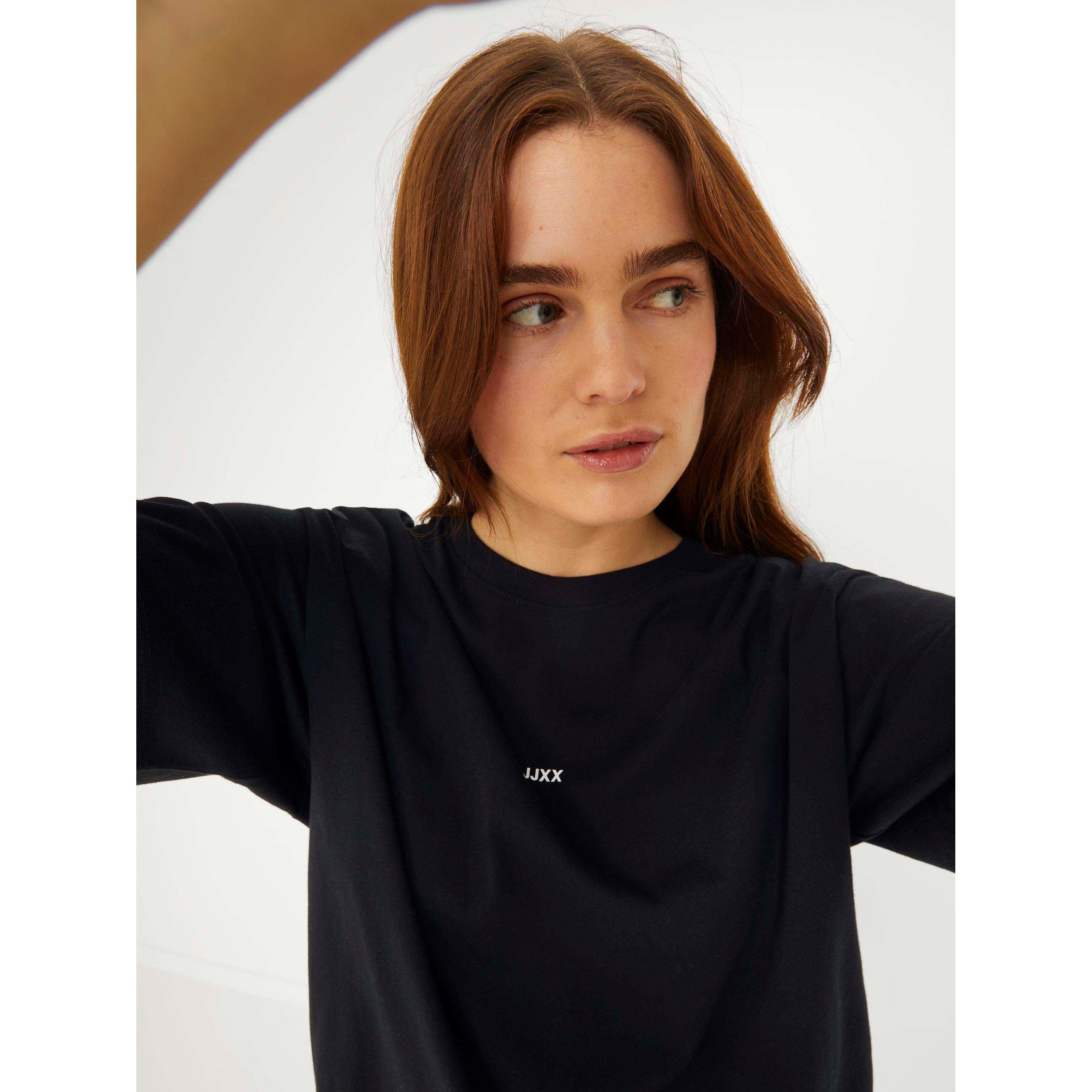 Black - JJXX - Andrea Loose Logo T-Shirt Ladies - 7