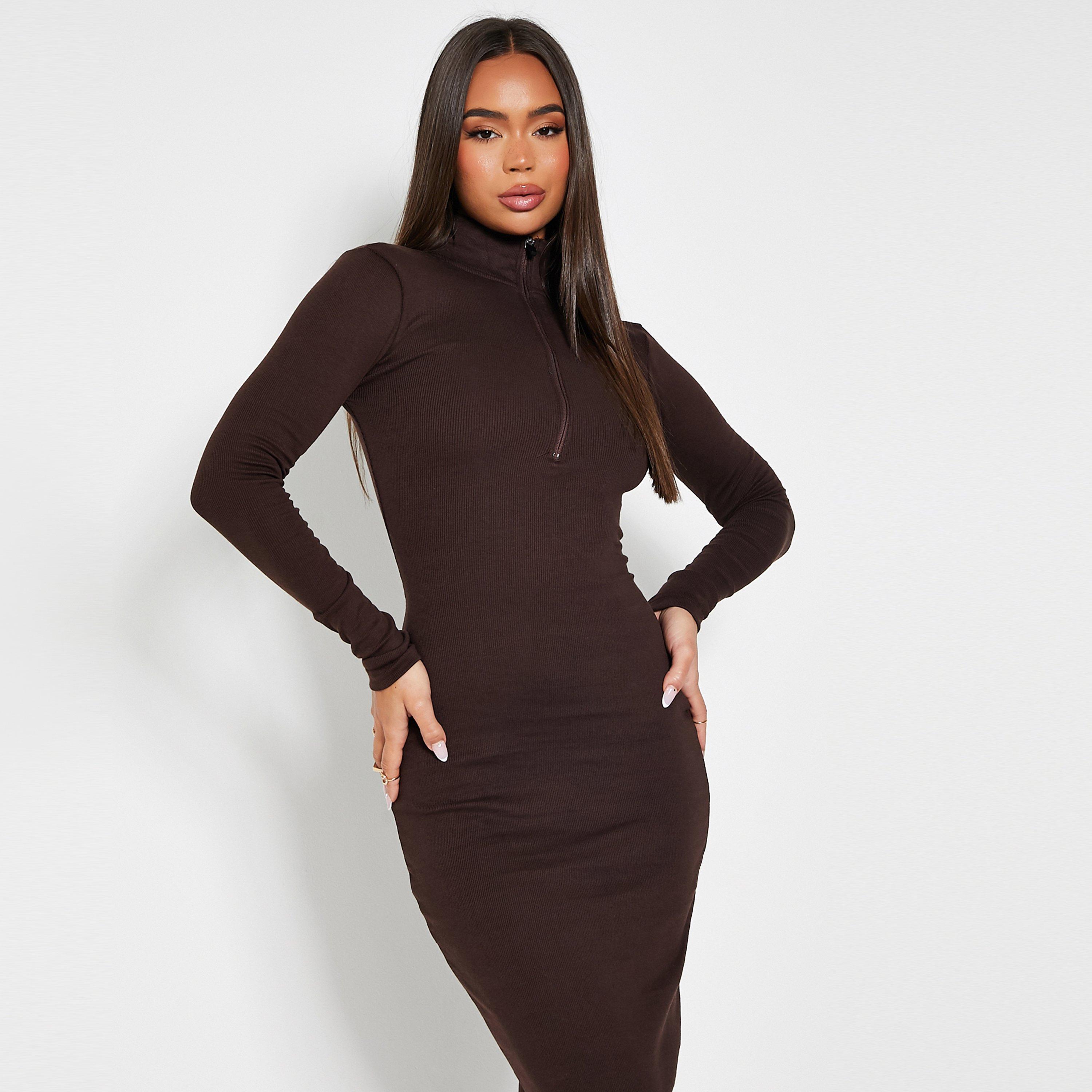 Chokolade - I Saw It First - ISAWITFIRST Cotton Rib Zip Front Long Sleeve - 4