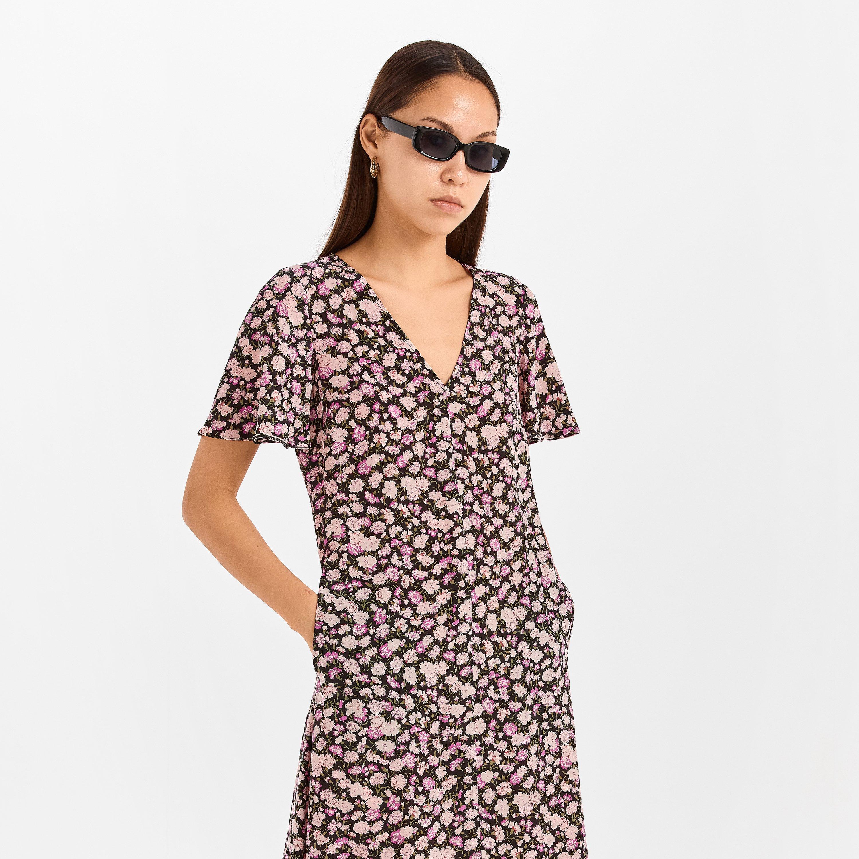 Pink Flowers - Weekend Max Mara - Women's Pagine Long Maxi Dress - 3