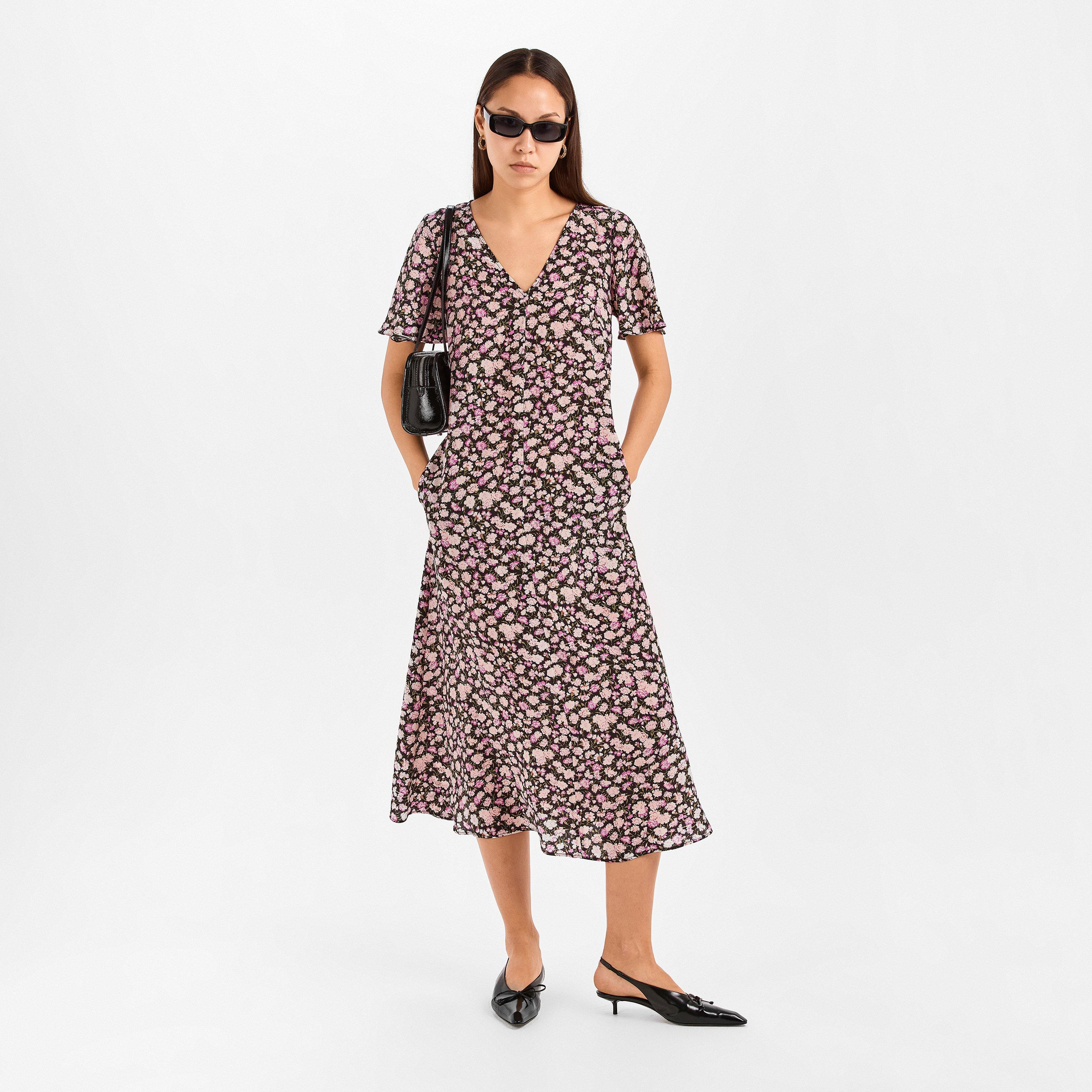 Pink Flowers - Weekend Max Mara - Women's Pagine Long Maxi Dress - 6