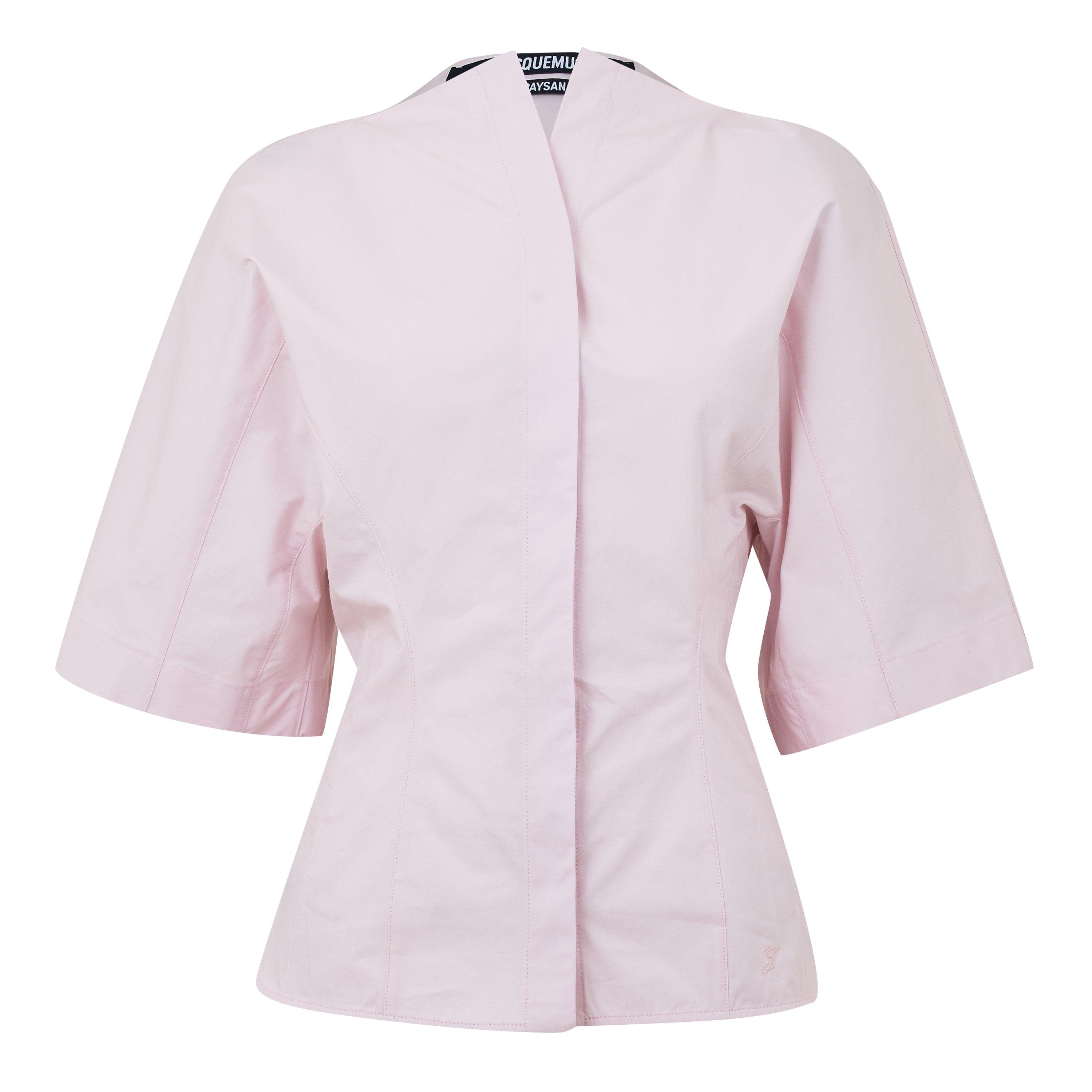 Jacquemus Women's Plain Short Sleeve Shirt - Light Pink - Size 12 (FR40)