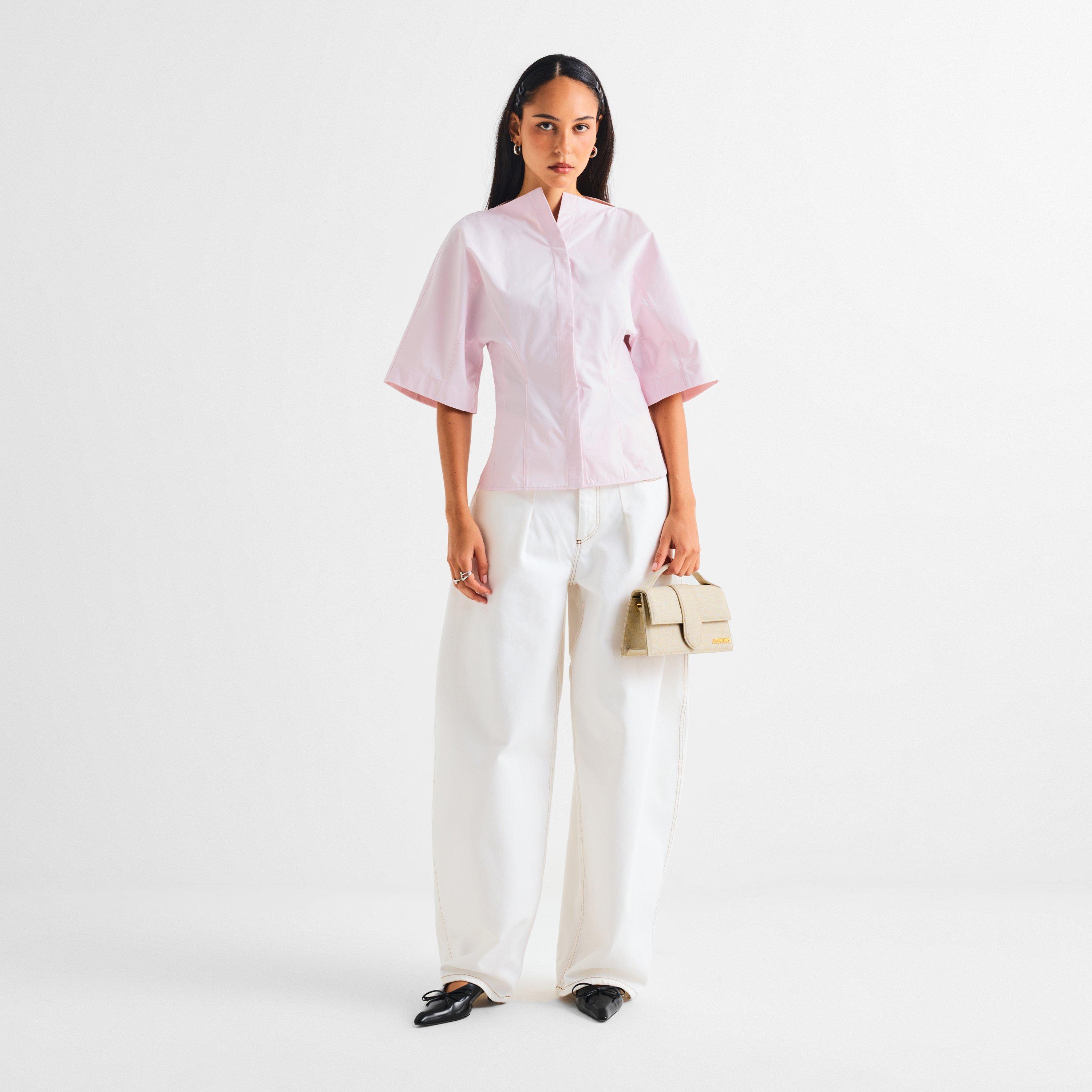 Light Pink - Jacquemus - Women's Plain Short Sleeve Shirt - 6