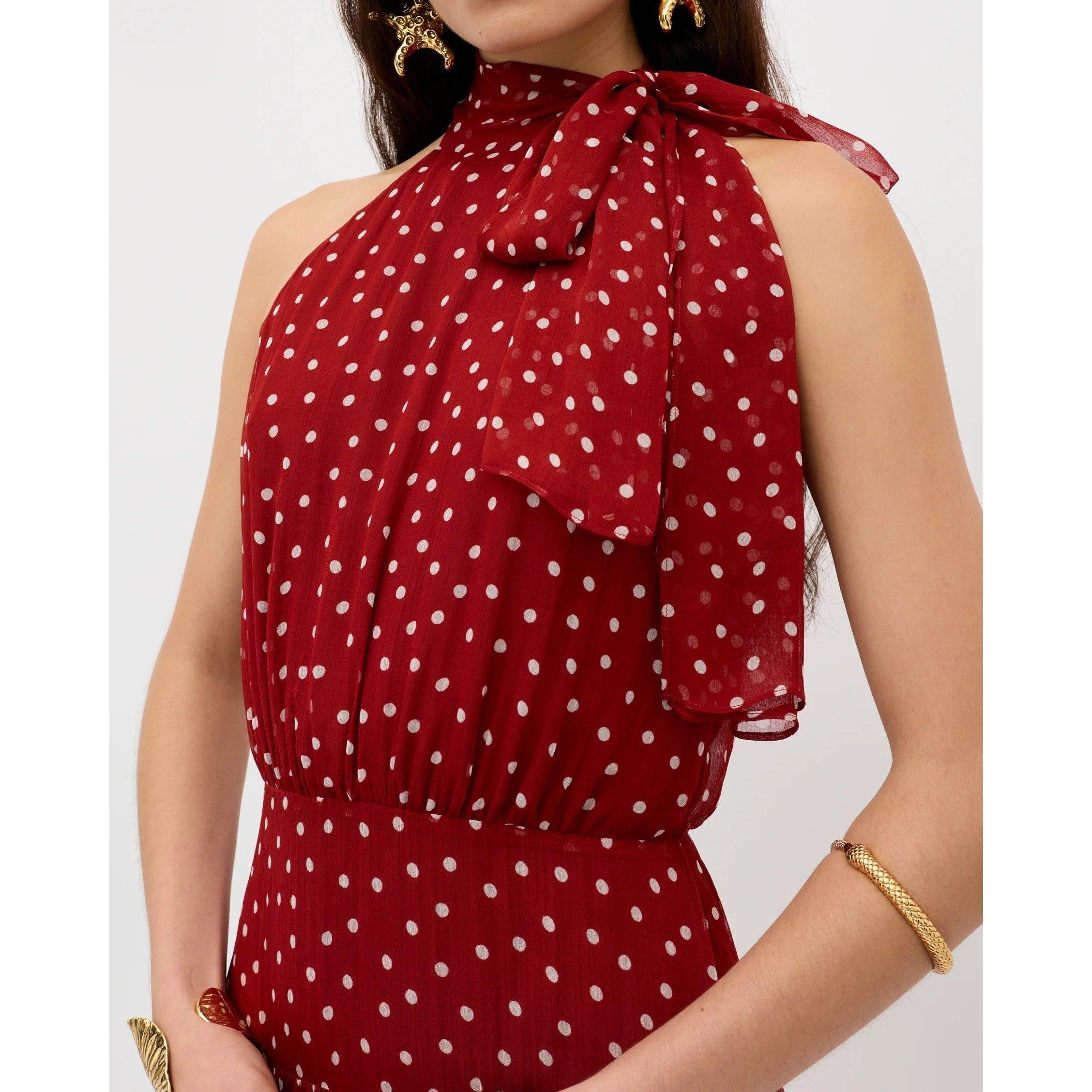 Layla Dot Red - RIXO - Rixo Abi Dress Ld61 - 4