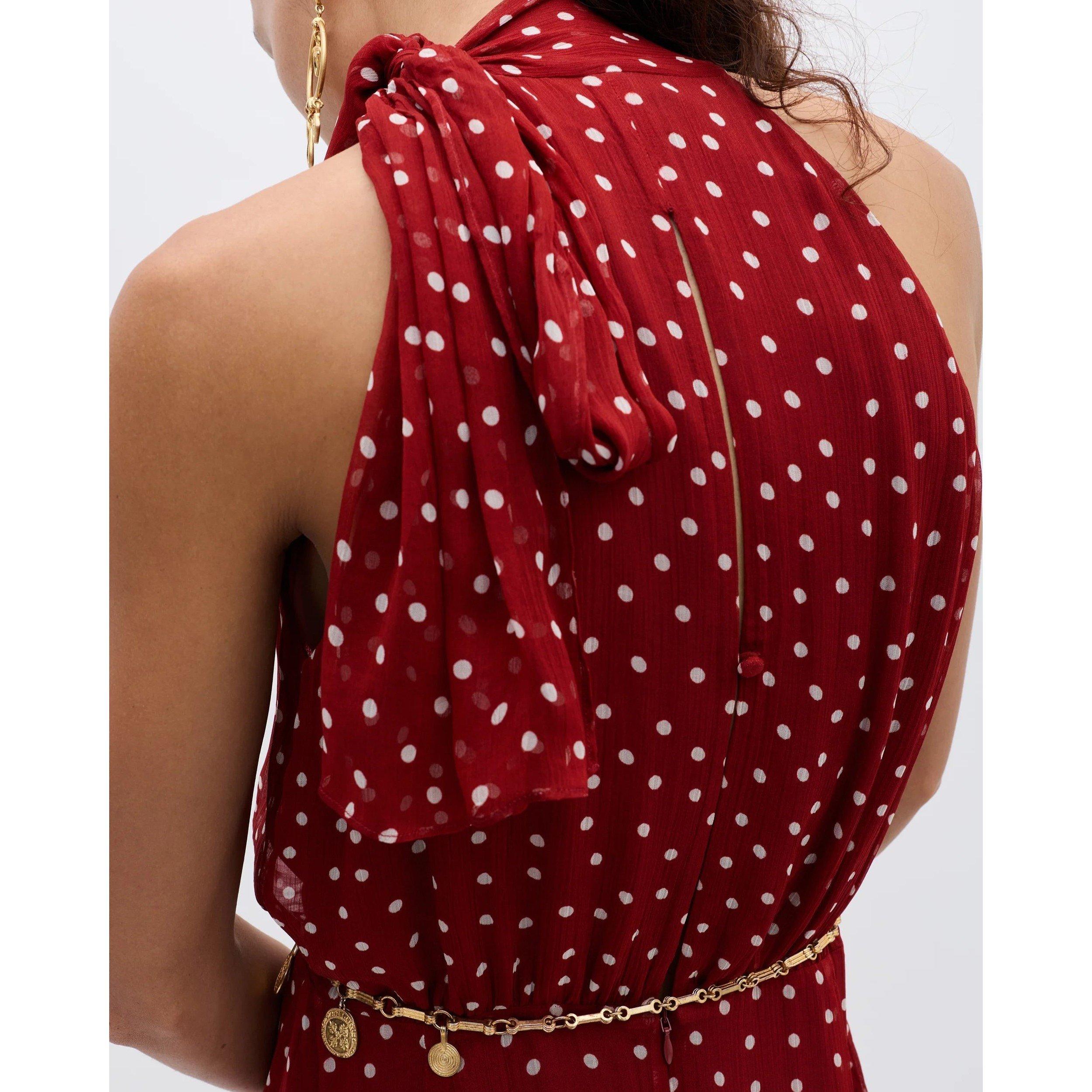 Layla Dot Red - RIXO - Rixo Abi Dress Ld61 - 5