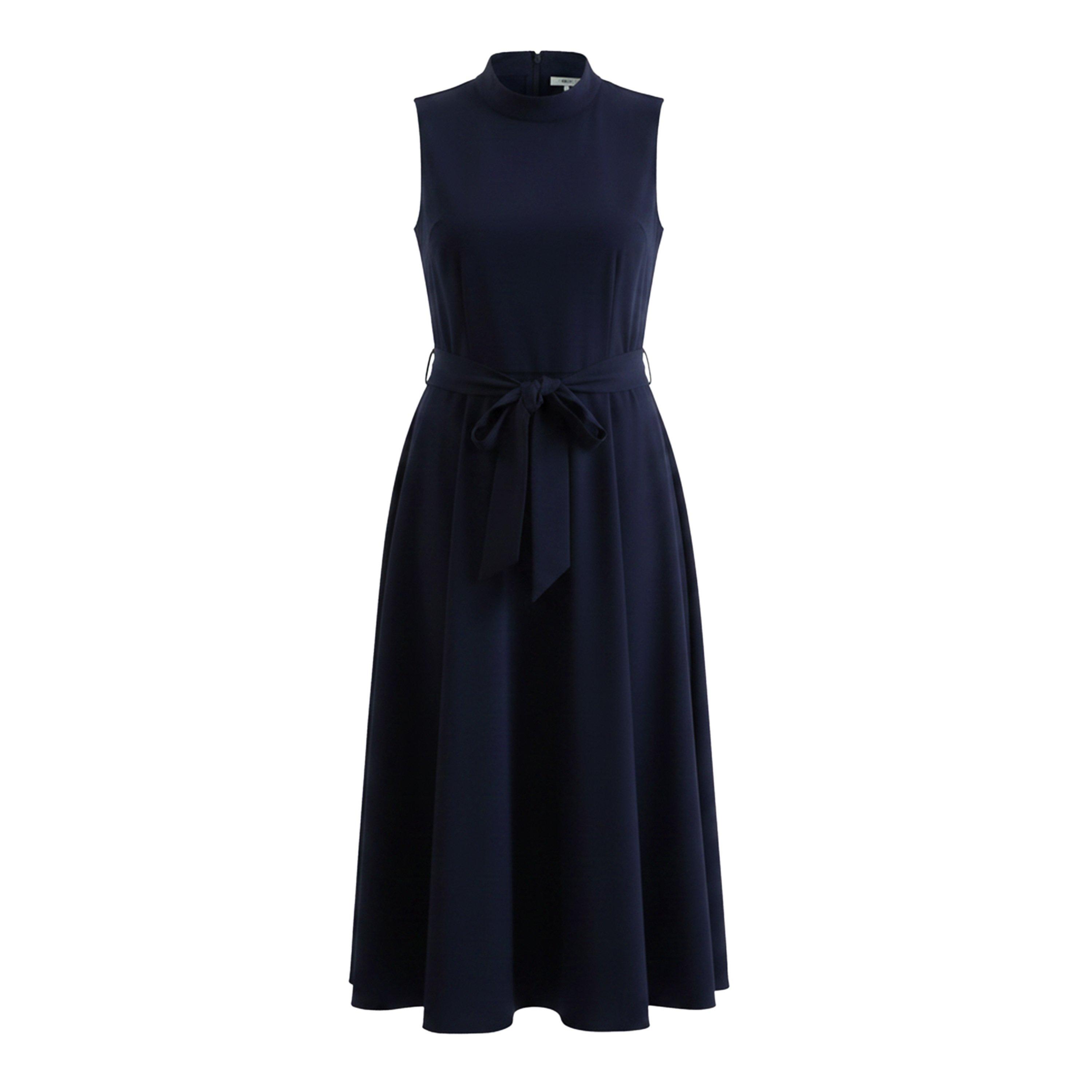 Marine - Ella Boo - Ella Navy Belted sleevless Dress - 1
