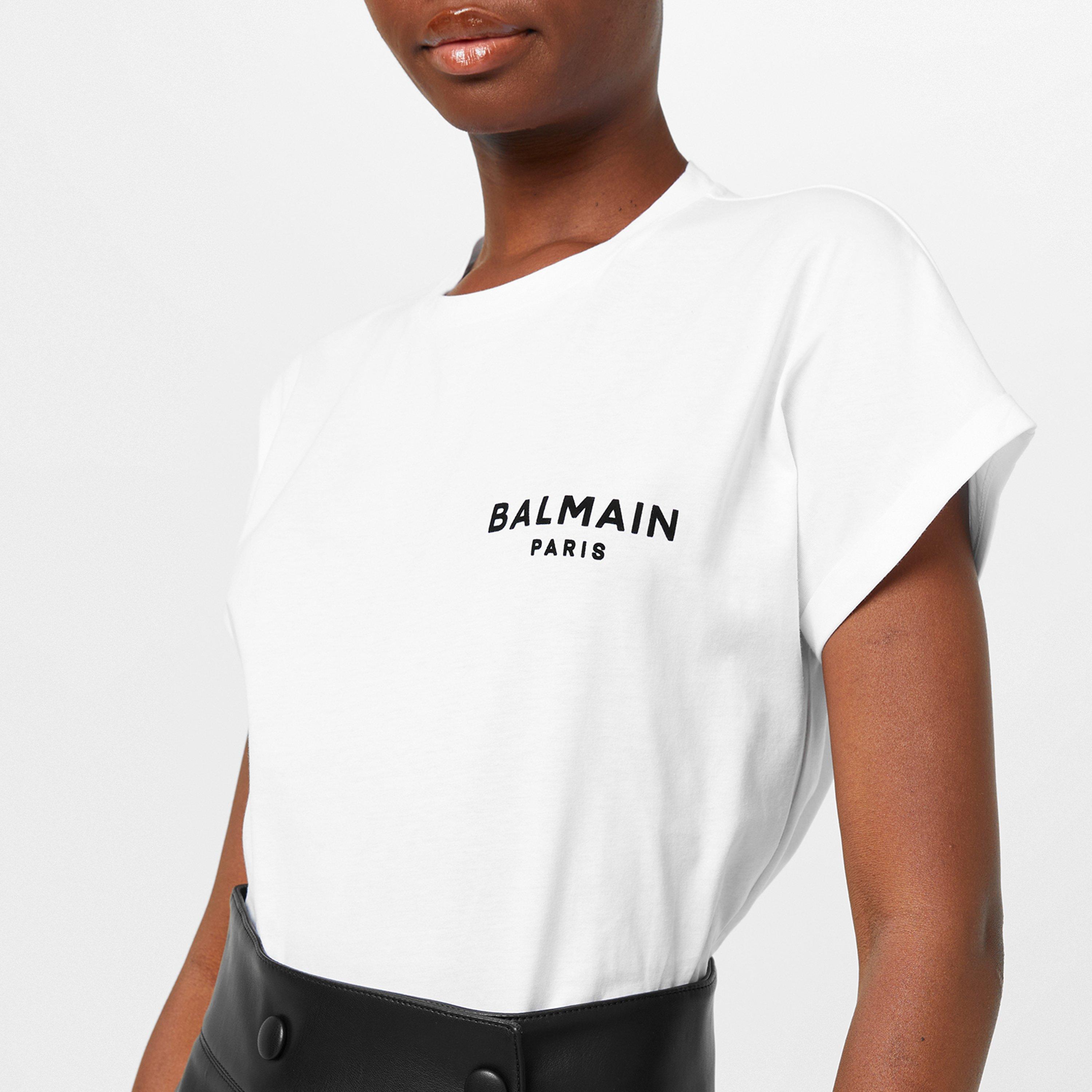 Blanc/Noir GAB - Balmain - Small Logo T Shirt - 2