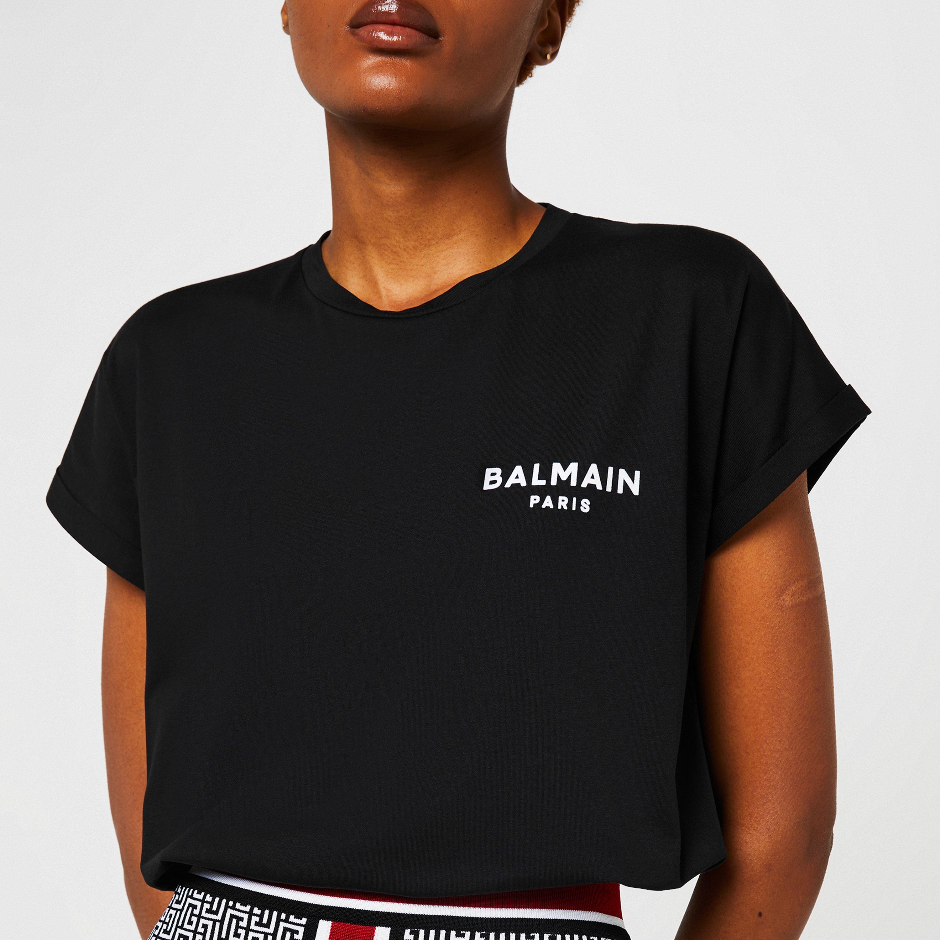 Noir/Blanc EAB - Balmain - Small Logo T Shirt - 3