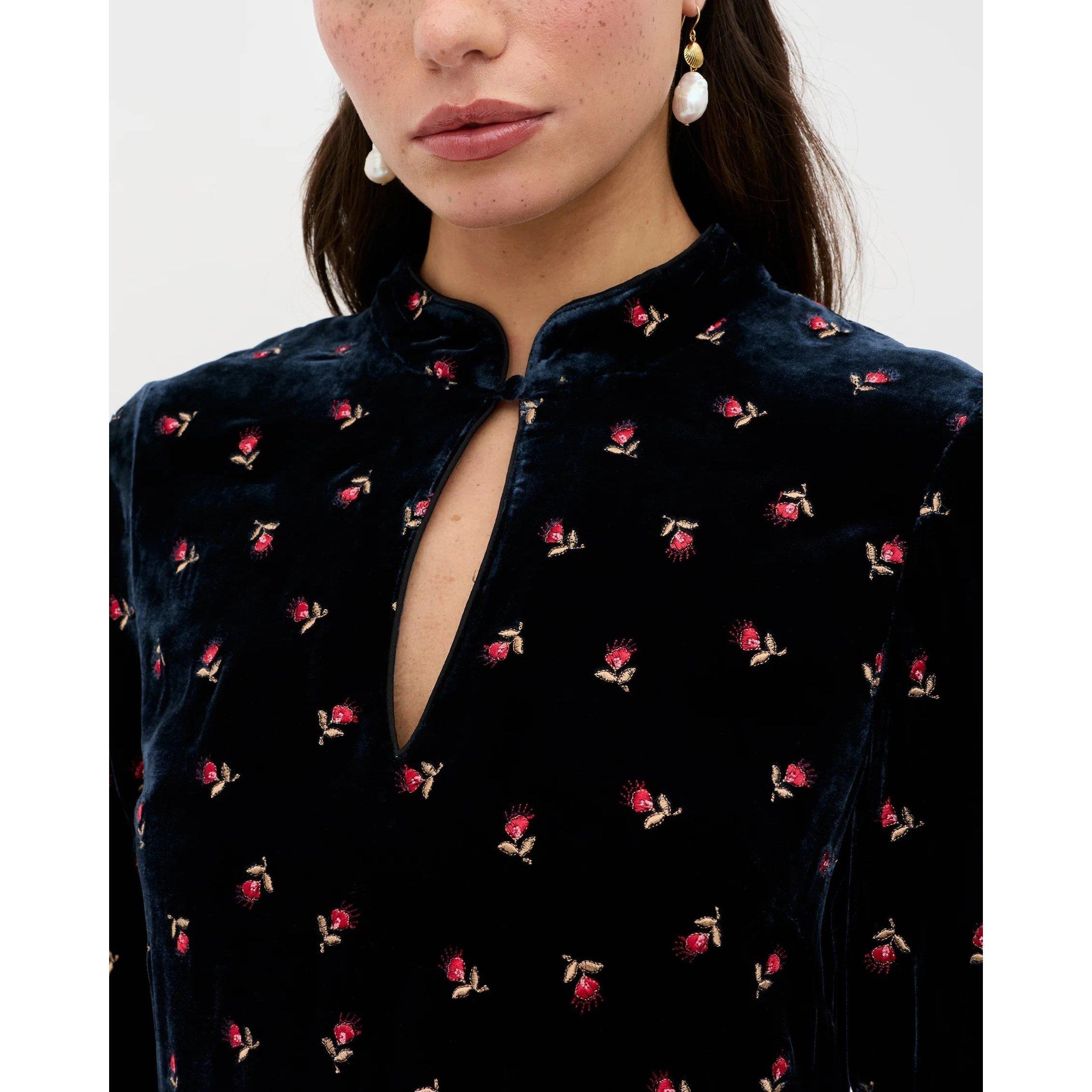 Dandy Deep Navy - RIXO - Rixo Calla Dress Ld61 - 4