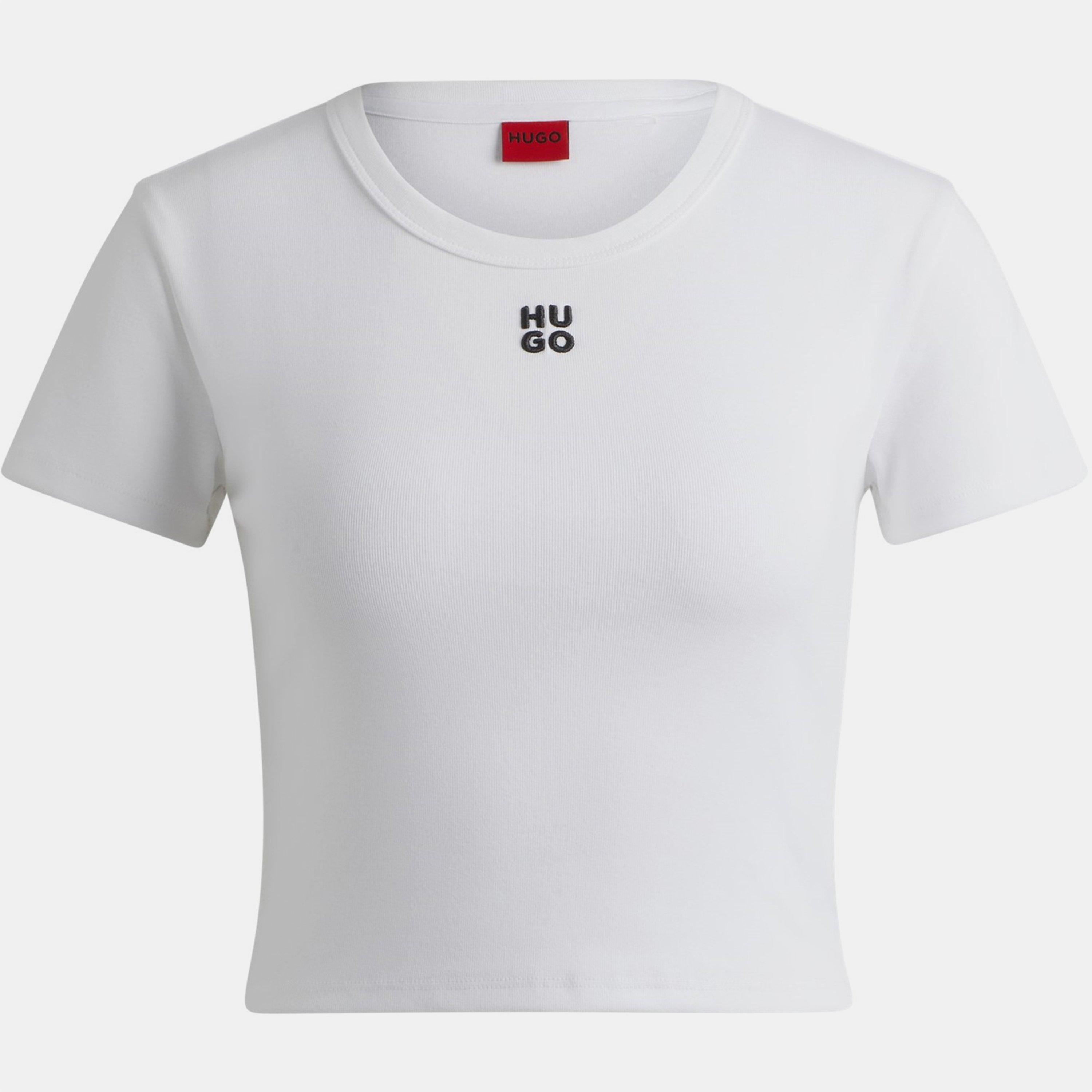 Hugo Women's Delanor Cropped T-Shirt - White - L