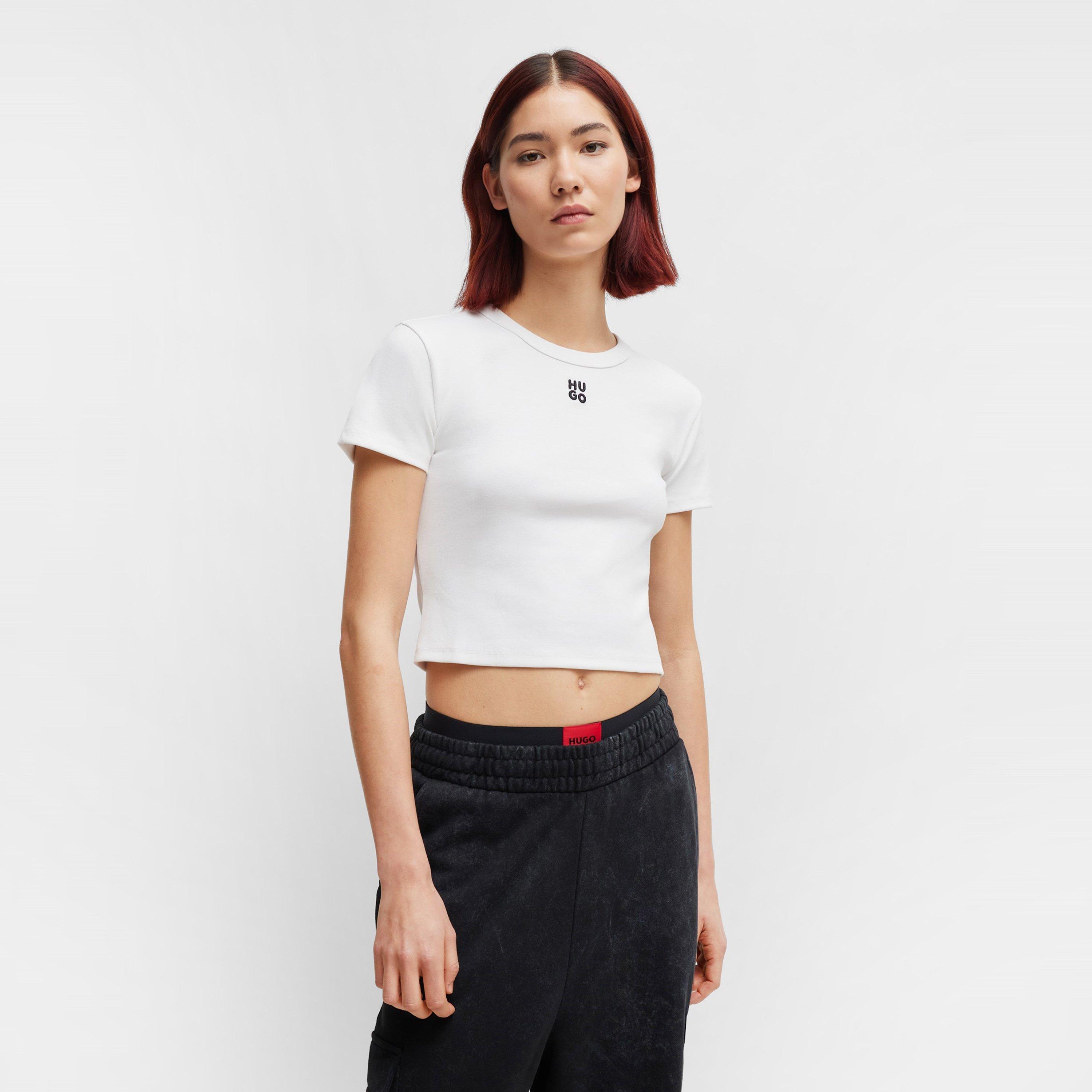 White - Hugo - Women's Delanor Cropped T-Shirt - 2
