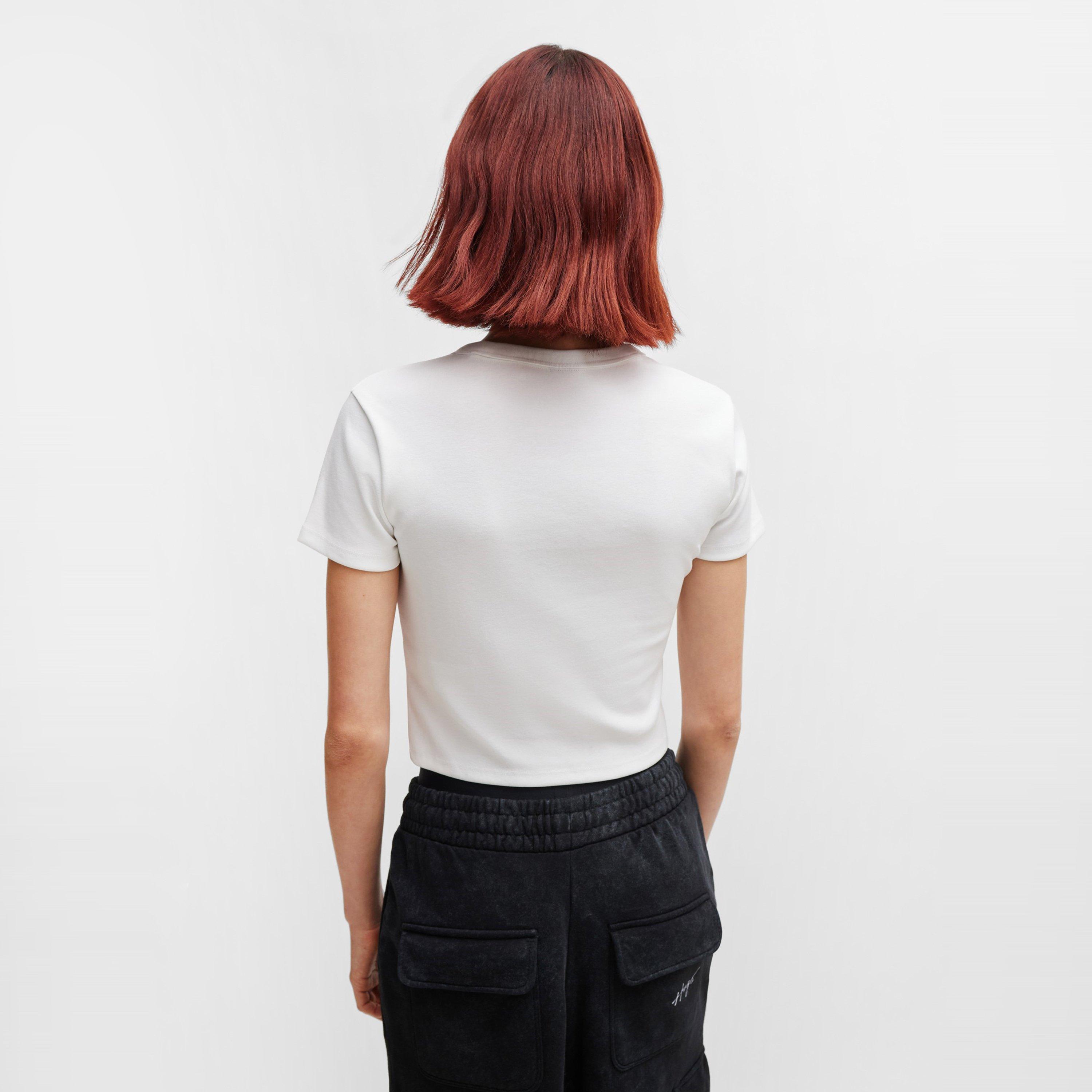 White - Hugo - Women's Delanor Cropped T-Shirt - 3