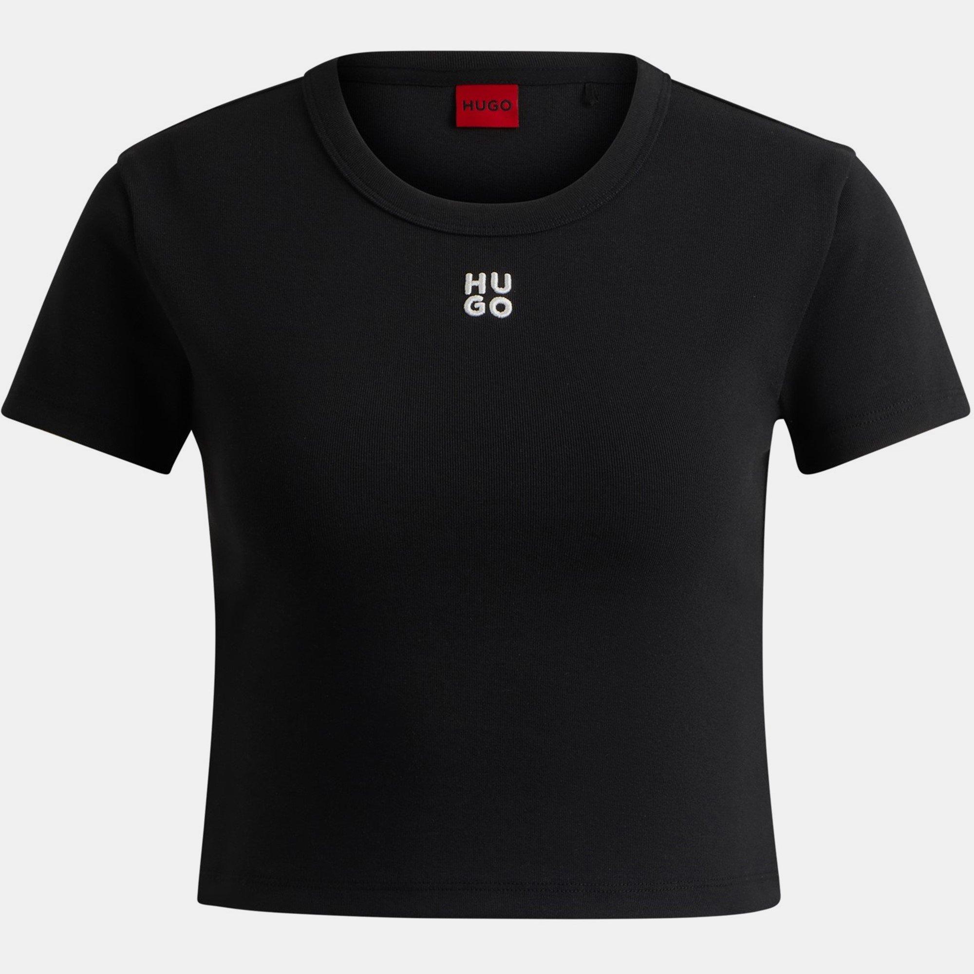 Hugo Women's Delanor Cropped T-Shirt - Black - L