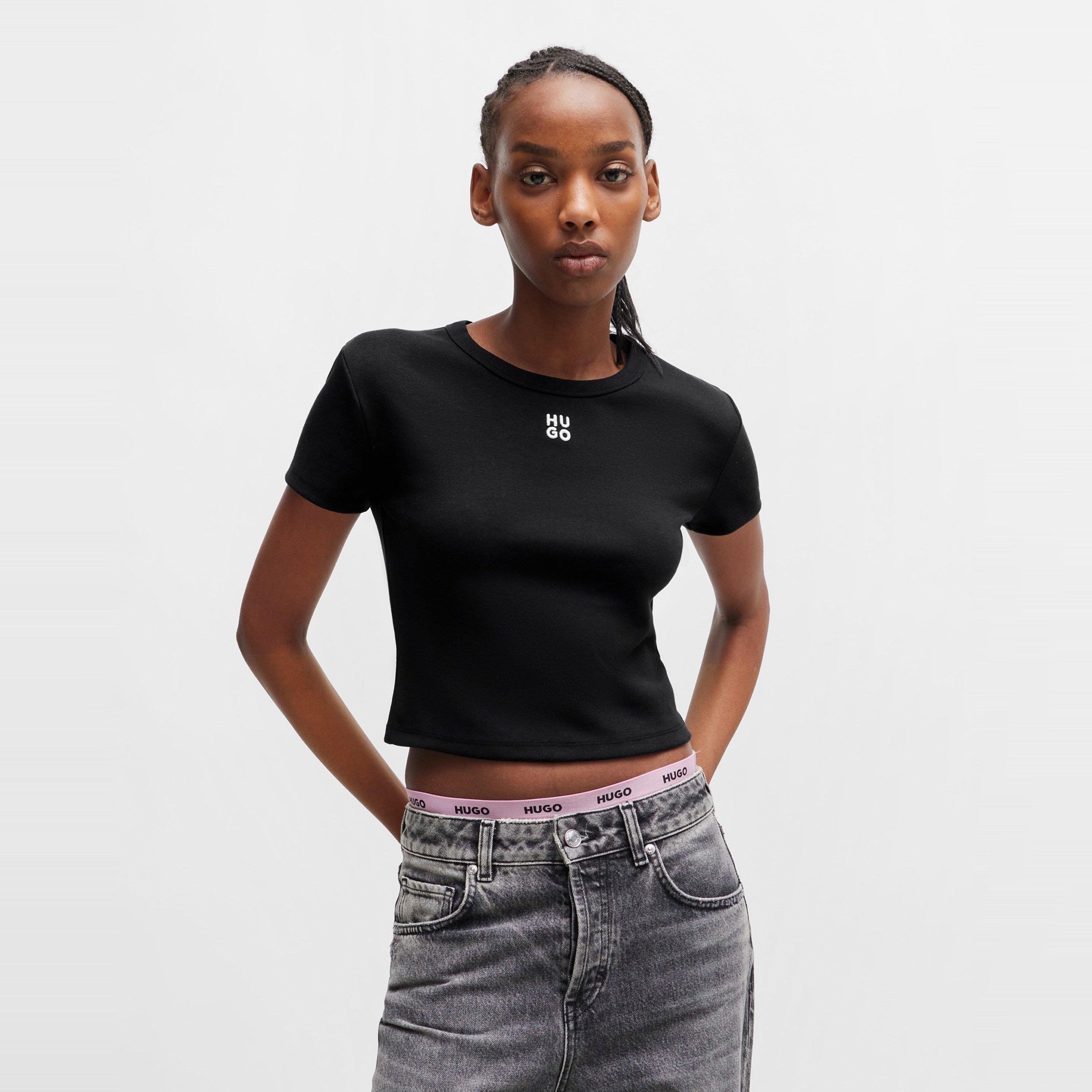 Black - Hugo - Women's Delanor Cropped T-Shirt - 2