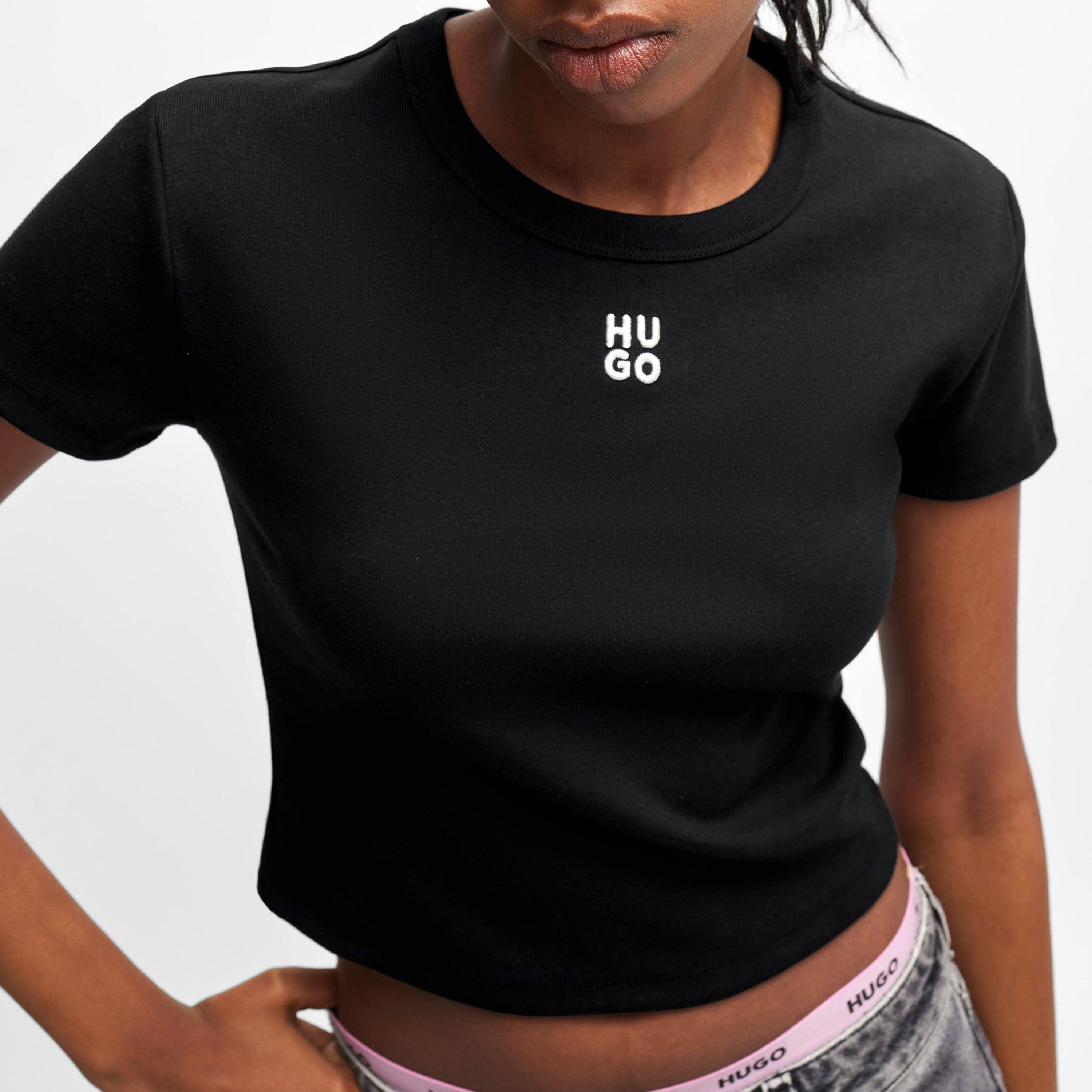 Black - Hugo - Women's Delanor Cropped T-Shirt - 4