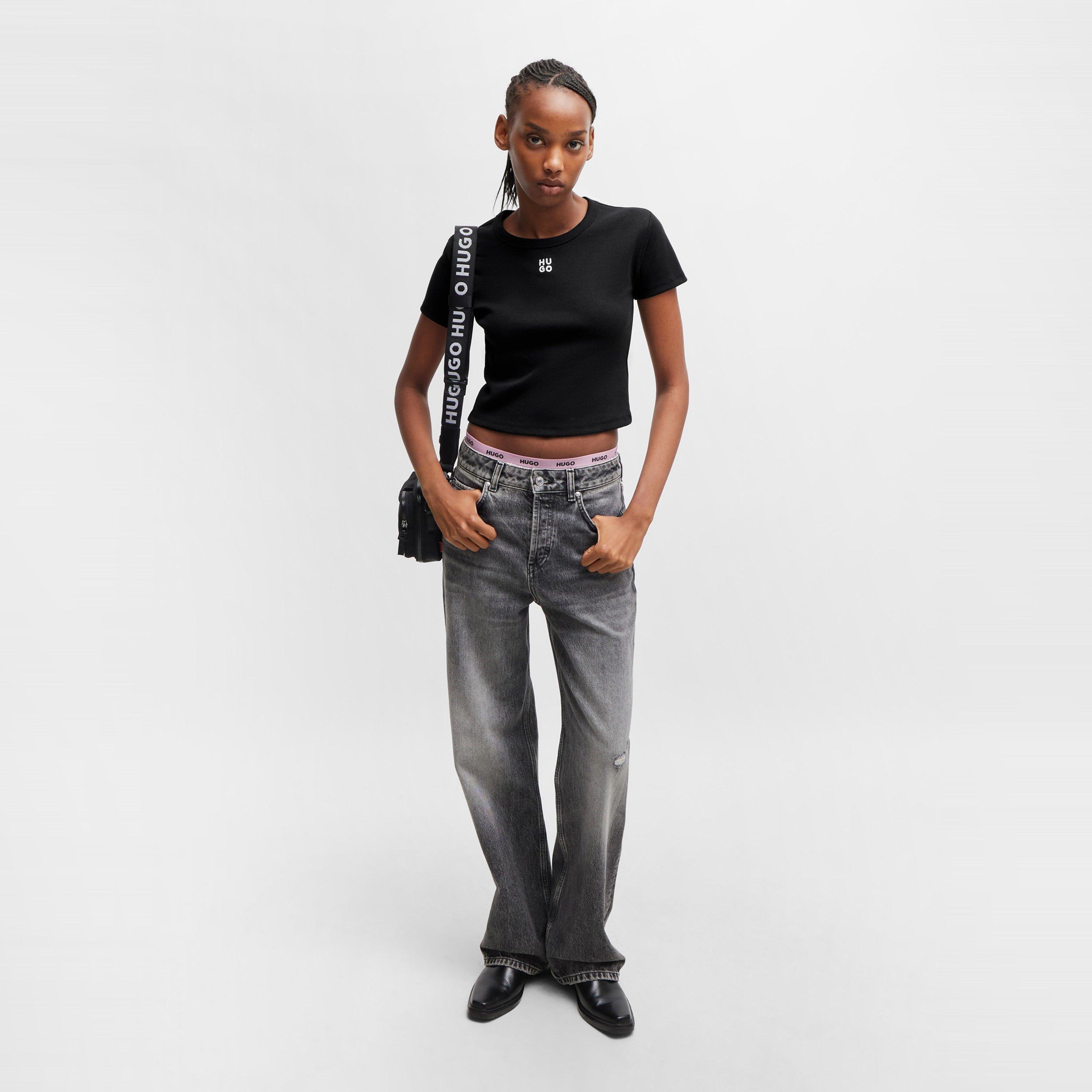 Black - Hugo - Women's Delanor Cropped T-Shirt - 5