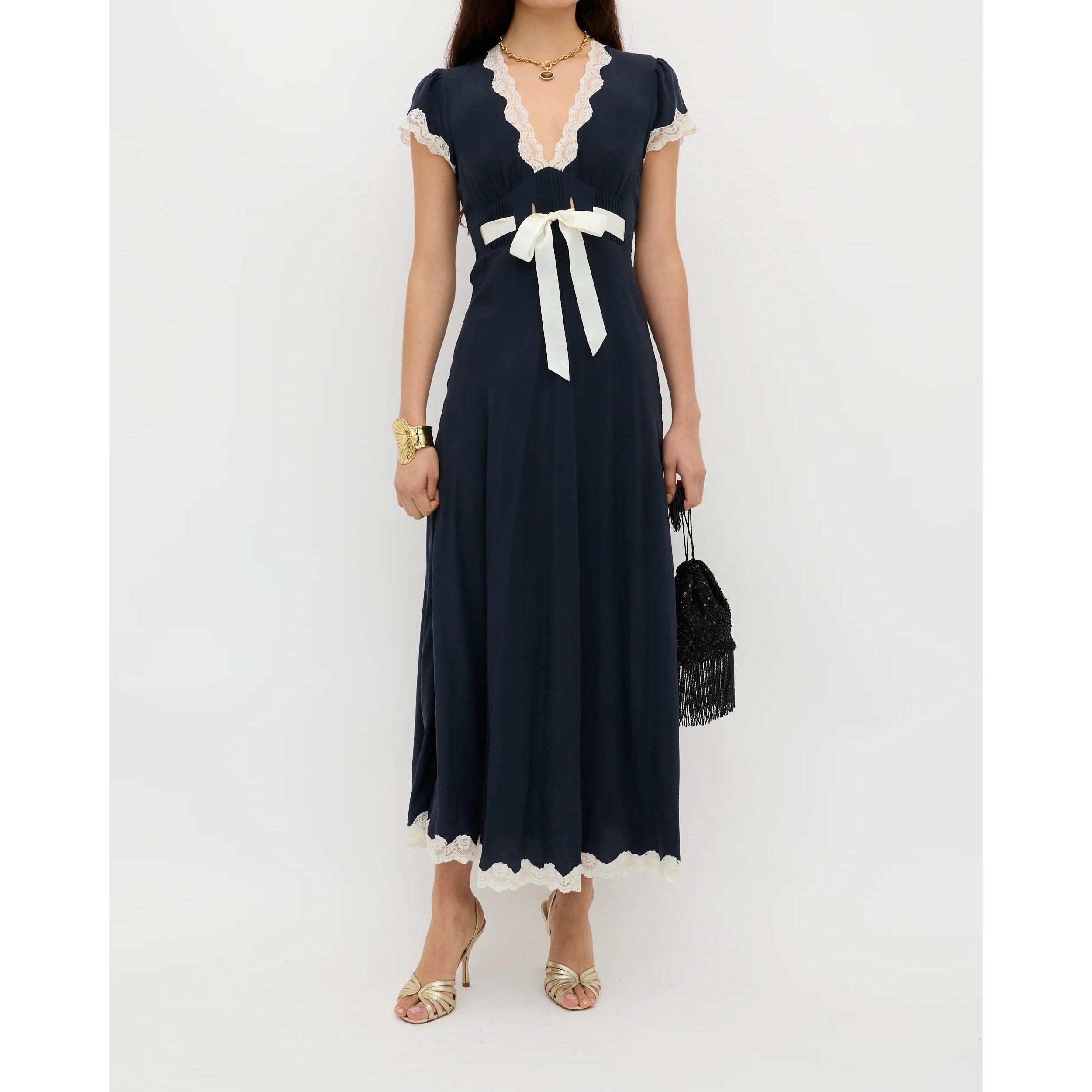 Deep Navy - RIXO - Rixo Marlice Dress Ld61 - 2