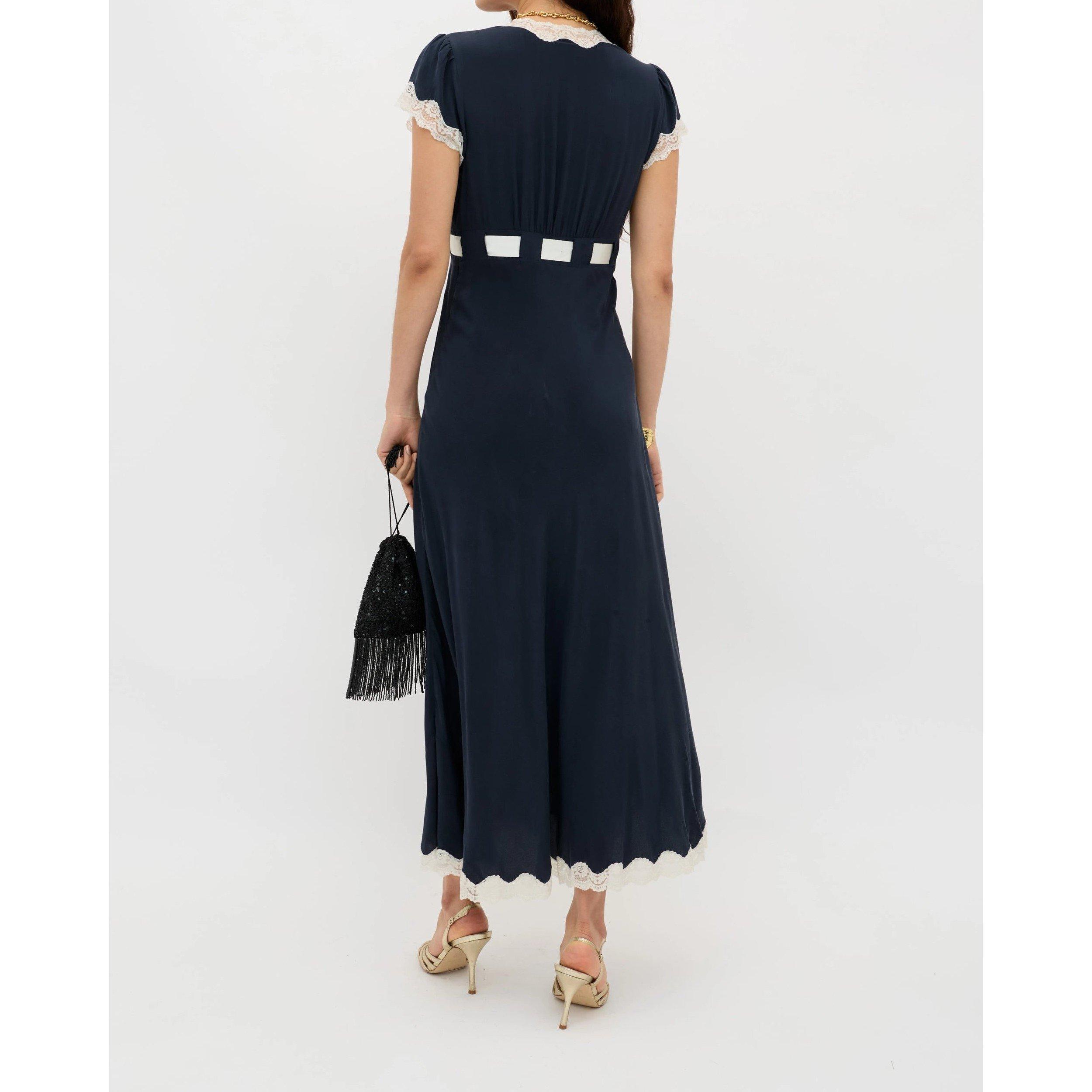 Deep Navy - RIXO - Rixo Marlice Dress Ld61 - 3