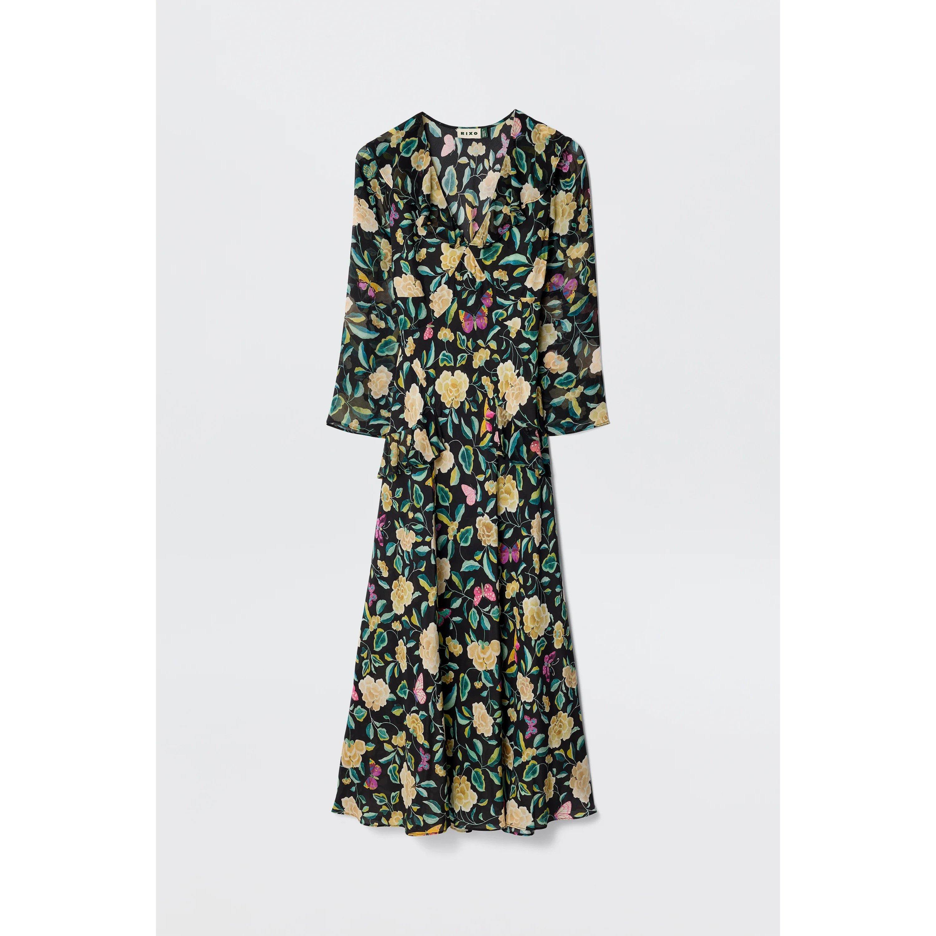 RIXO Women's Cedar Boho Dress - Butterfly Florl - Size 8 (XS)