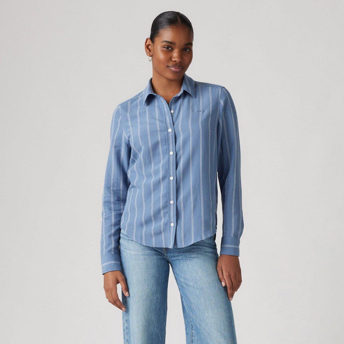 Shahi Stripe - Levis - Women's Long Sleeve Oxford Shirt - 2