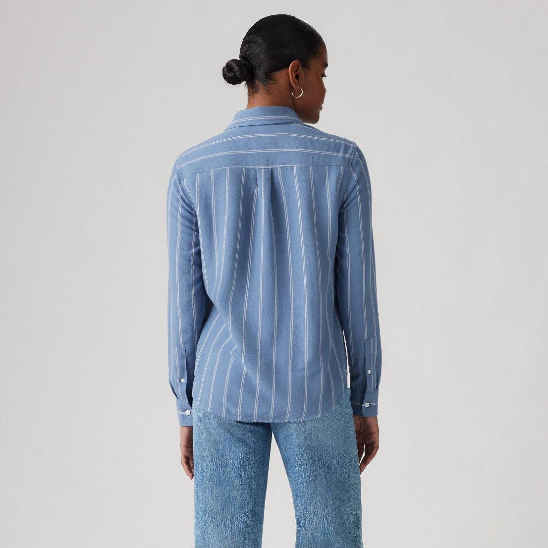 Shahi Stripe - Levis - Women's Long Sleeve Oxford Shirt - 3