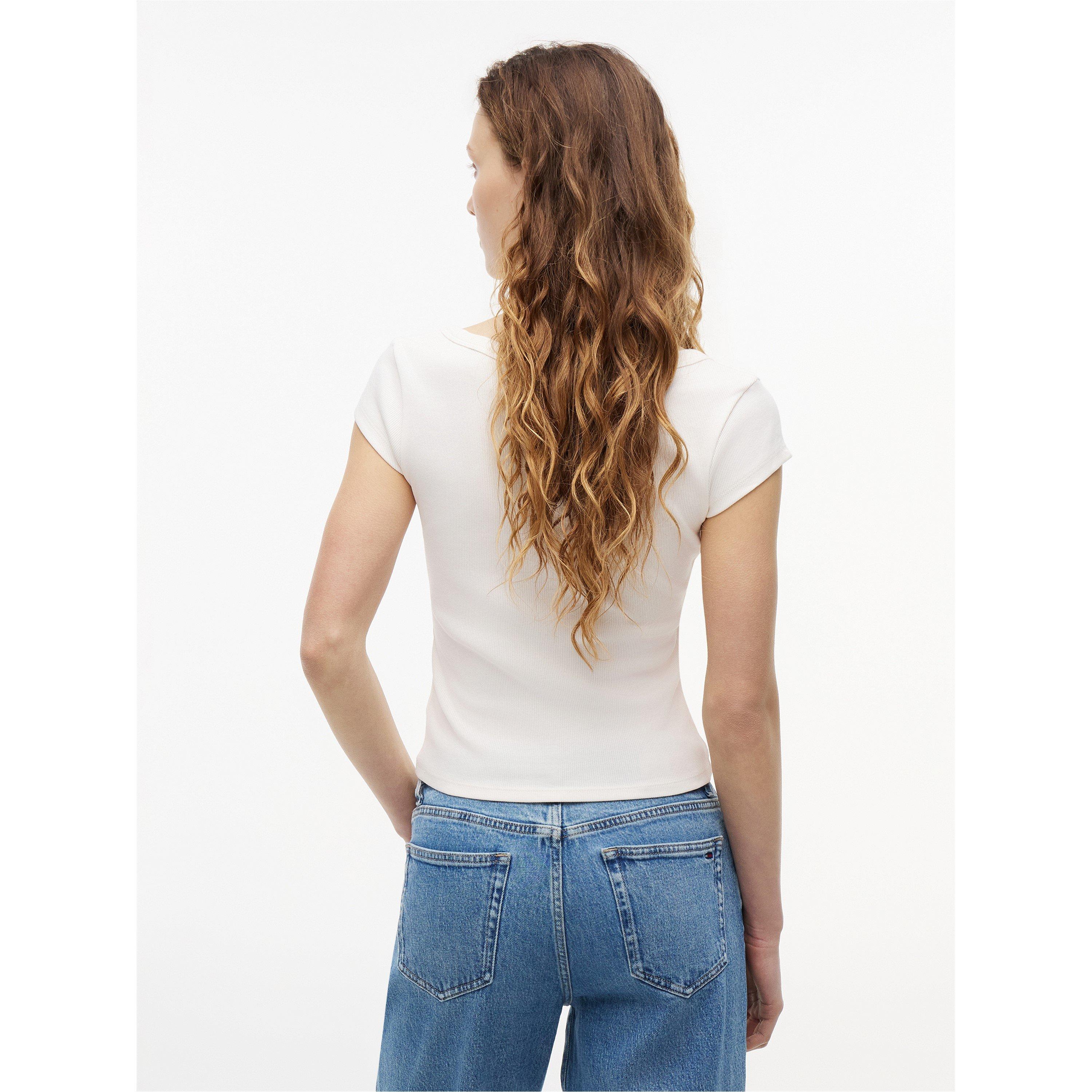 Ancient White - Tommy Jeans - Women's Slim Fit T-Shirt - 5