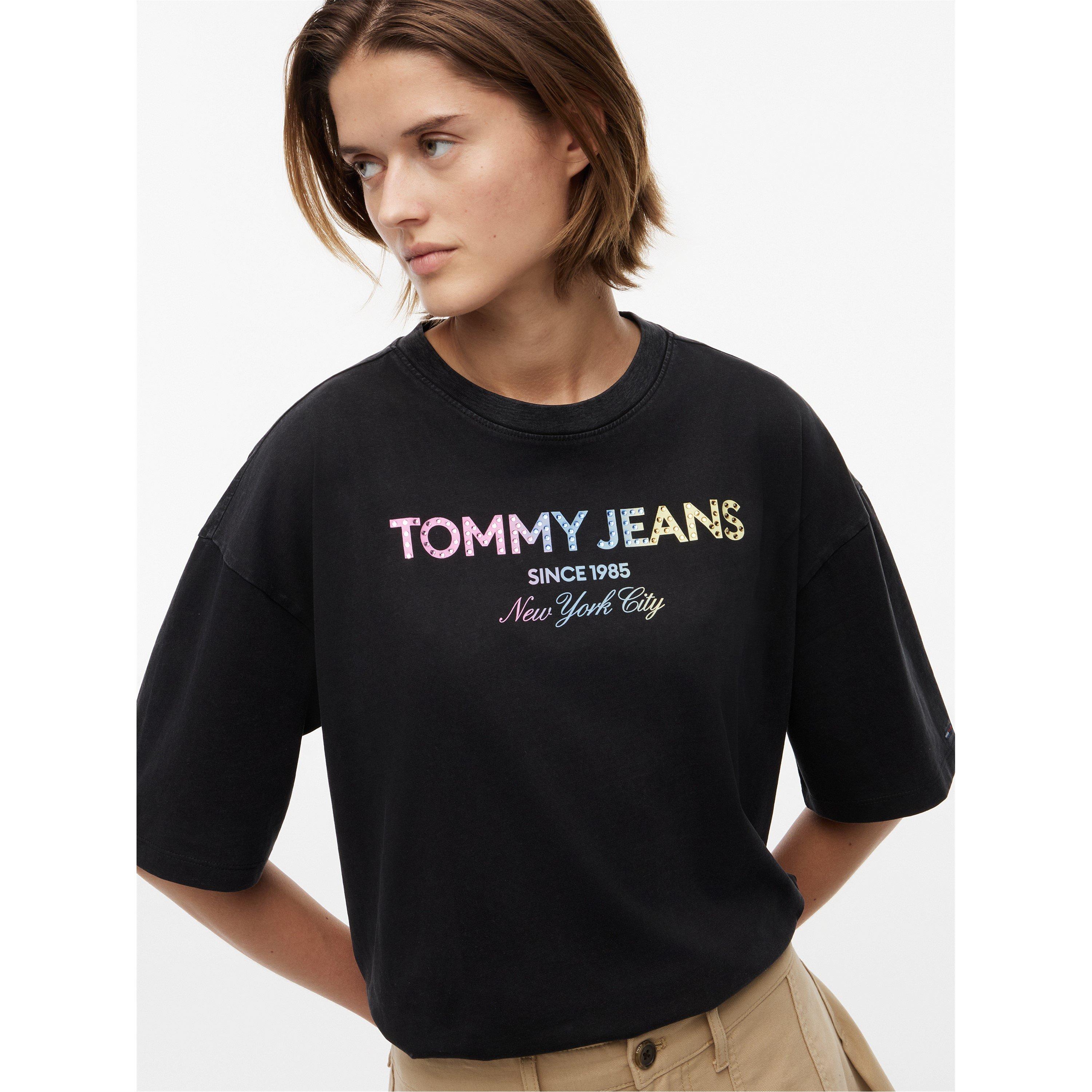 Black - Tommy Jeans - Women's Oversized Fit T-Shirt - 4