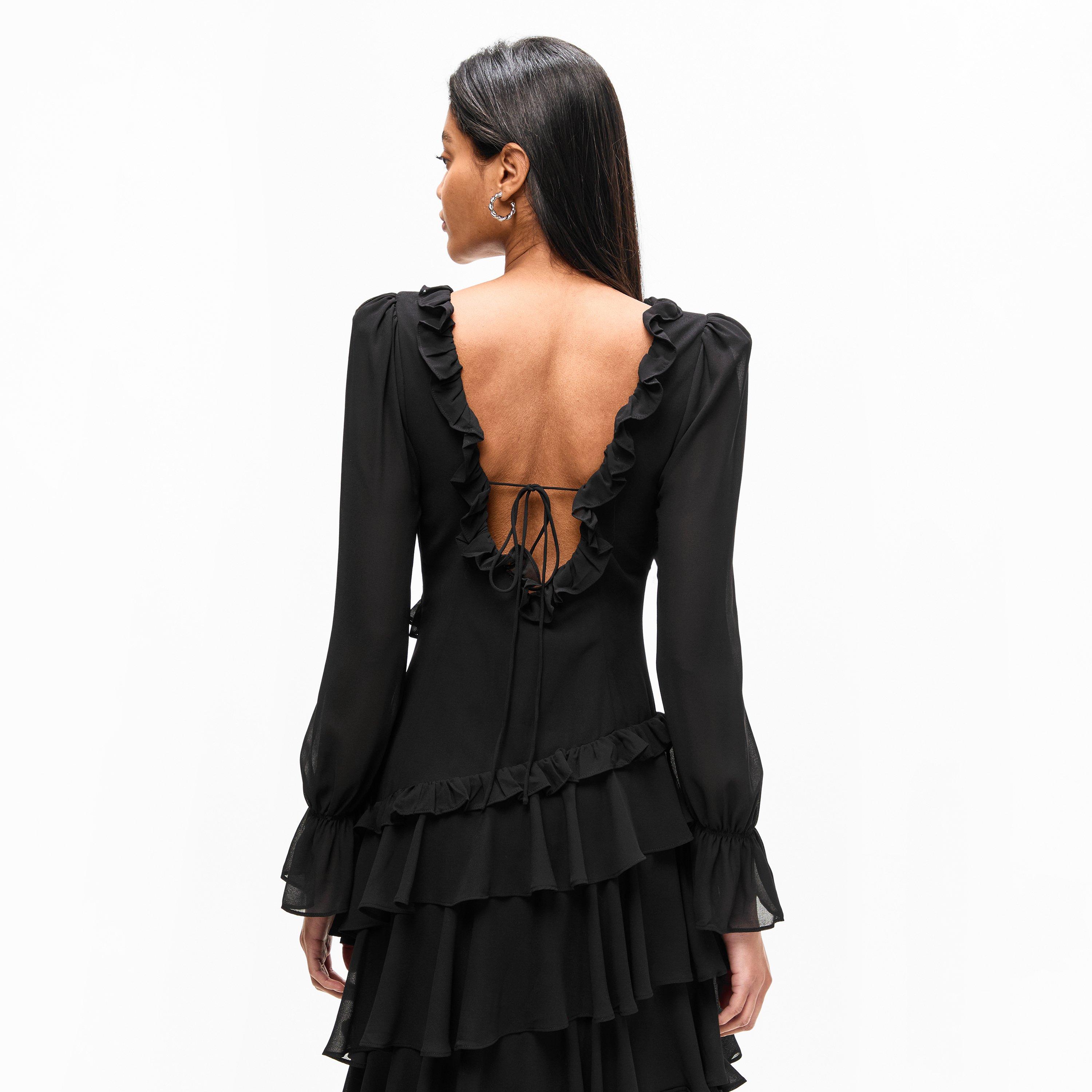 Black - Anne Louise Boutique - Anne Lo Ruffle Ld61 - 4