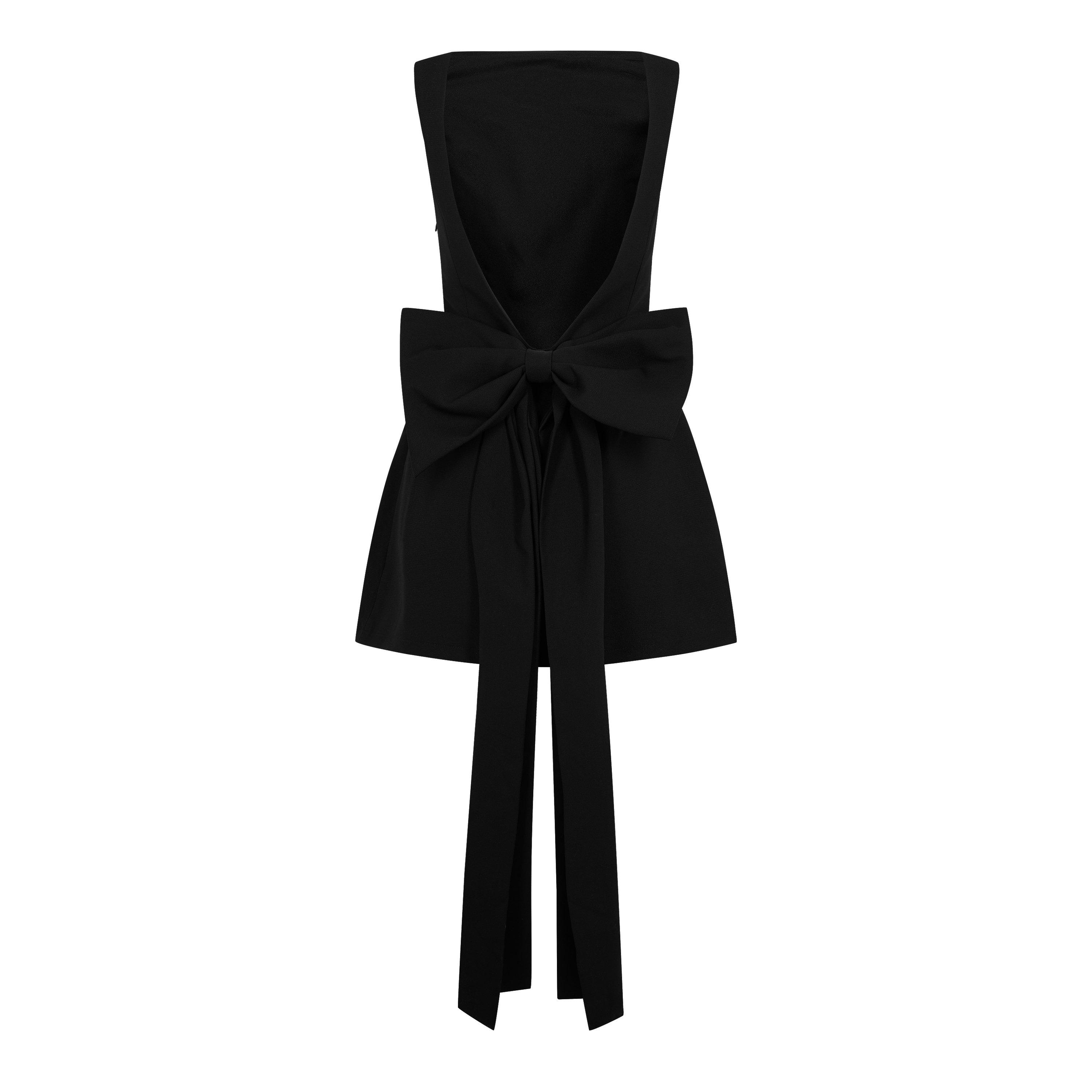 Black - Anne Louise Boutique - Women's Bow Mini Dress - 2