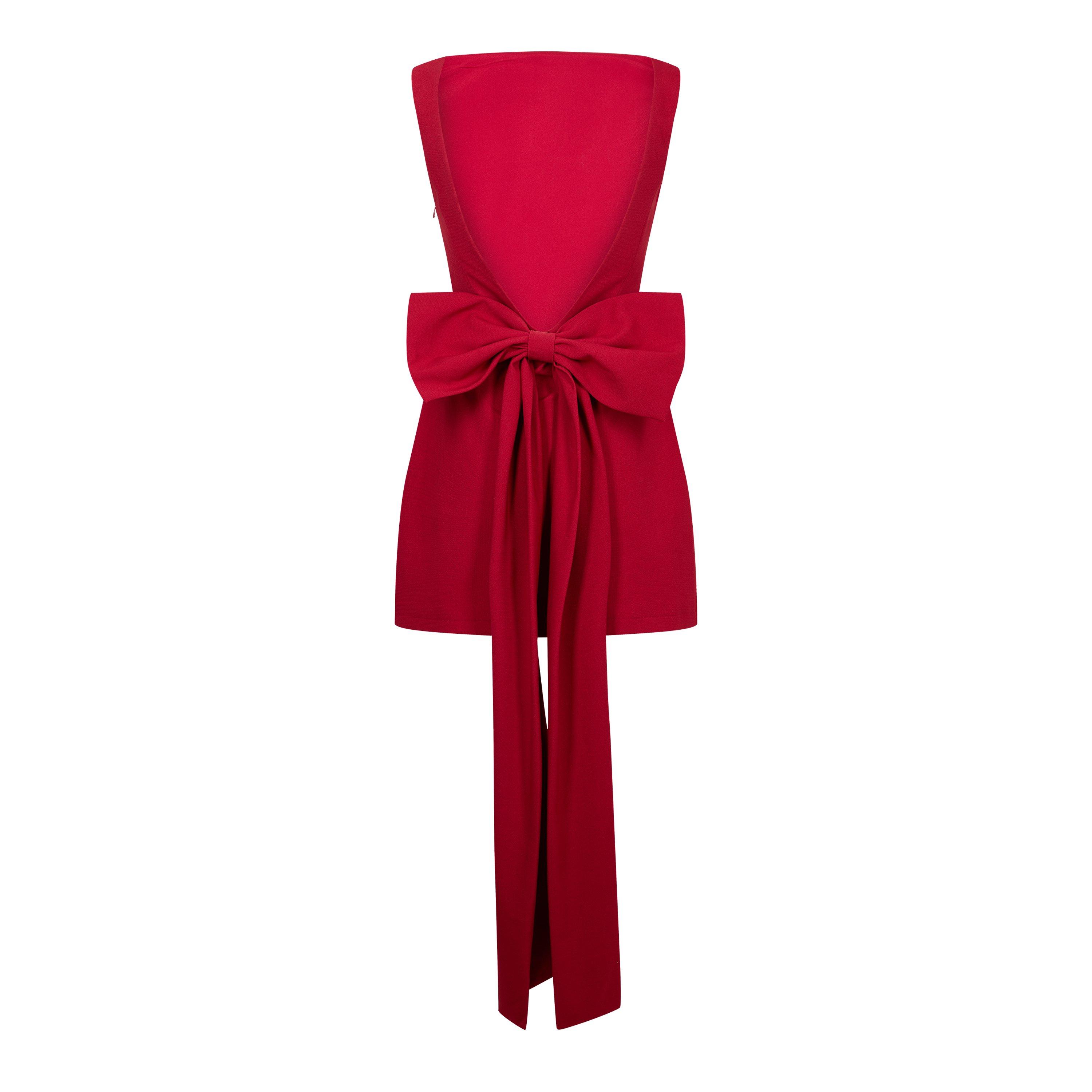 Red - Anne Louise Boutique - Anne Lo M Bow Dress  Ld61 - 2