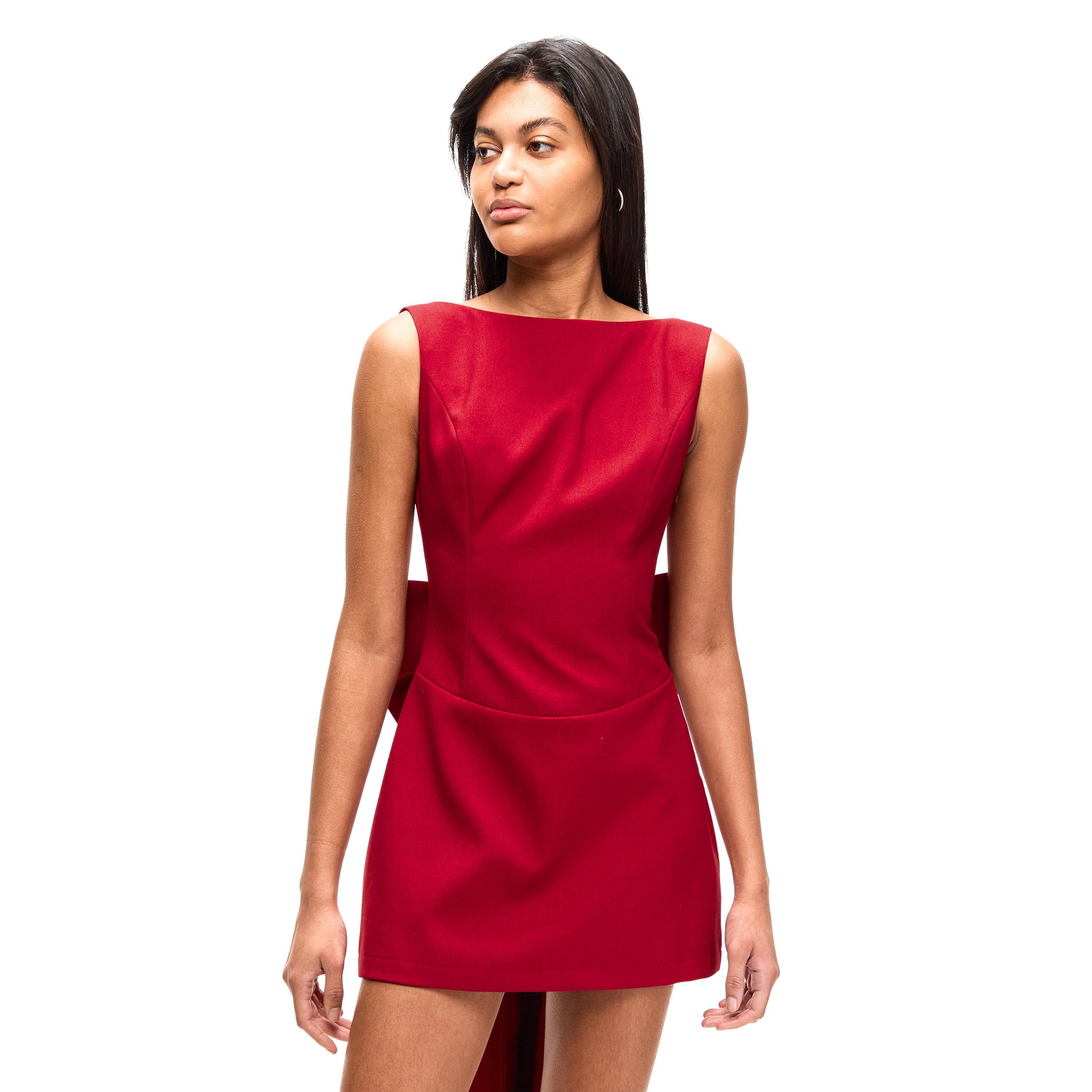 Red - Anne Louise Boutique - Anne Lo M Bow Dress  Ld61 - 3